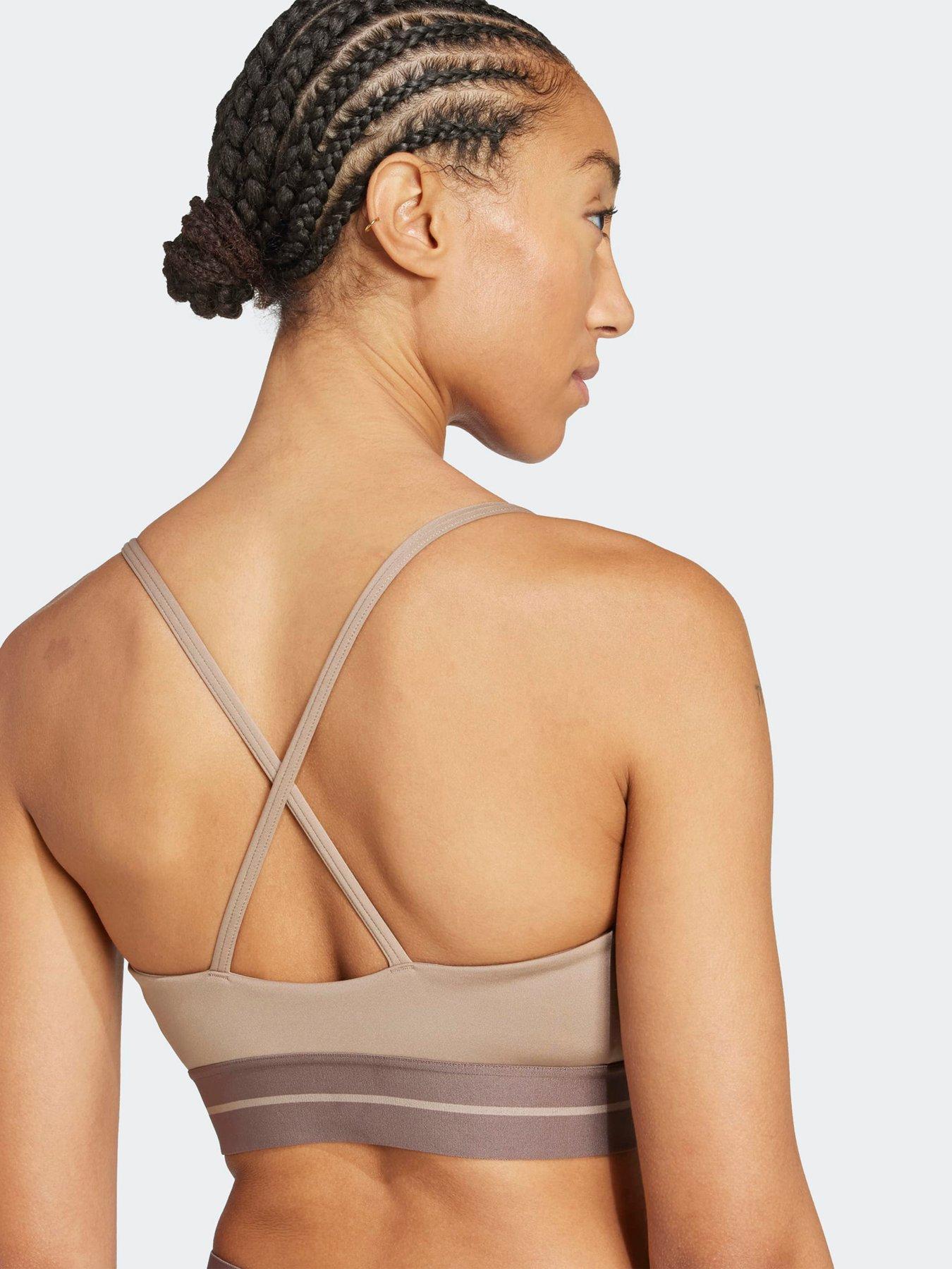 Image 4 of 5 of adidas Womens Training Hyperglam Rib Bralette - Brown