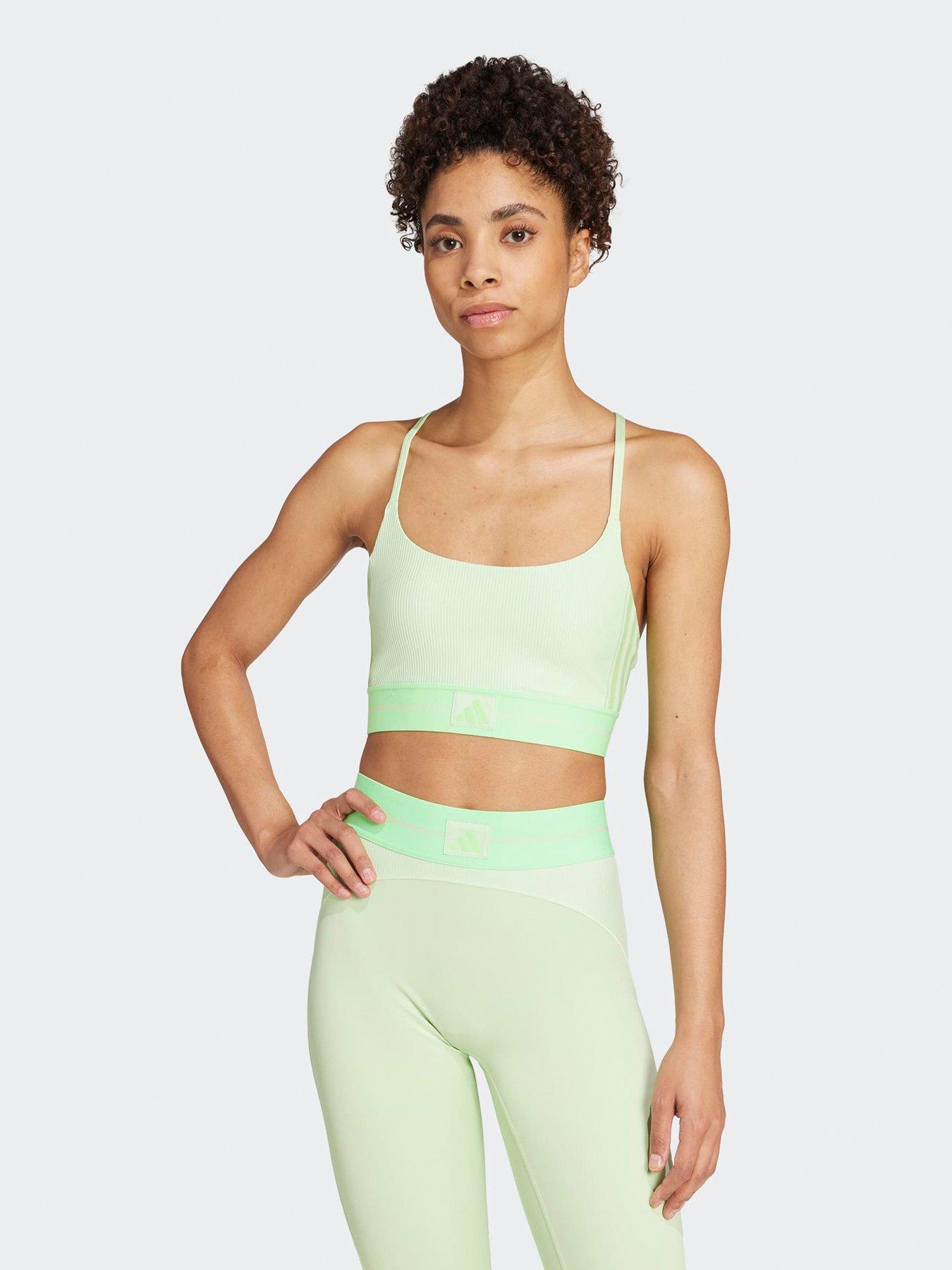 adidas Womens Training Hyperglam Rib Bralette - Green
