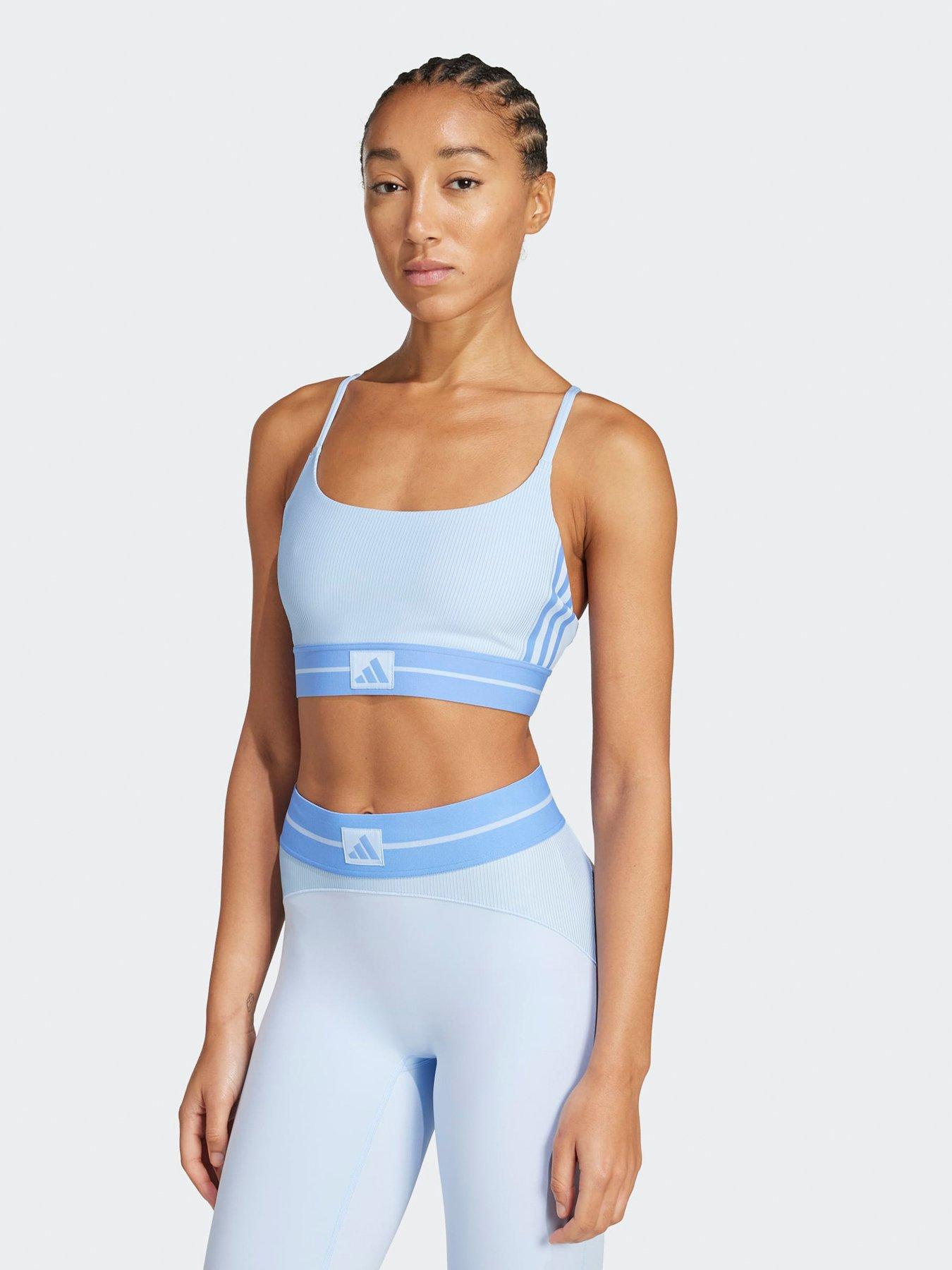 adidas Womens Training Hyperglam Rib Bralette - Blue