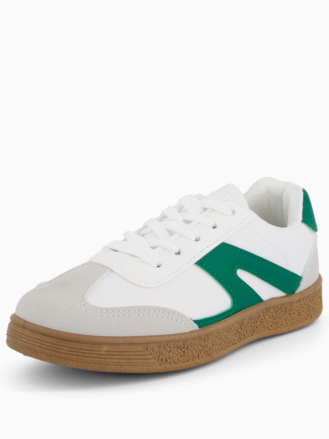 the-very-collection-green-lace-up-retro-trainer-whitestillFront