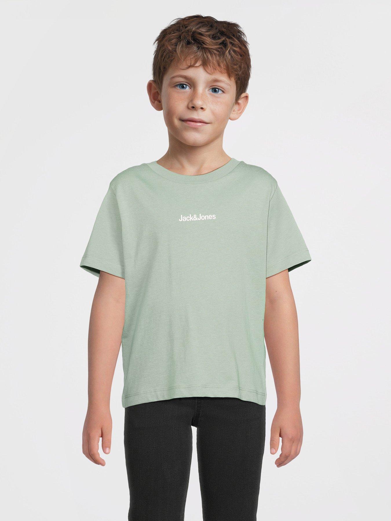 Jack & Jones Mini Younger Boys Mountain Back Print Short Sleeve T-shirt - Iceberg Green