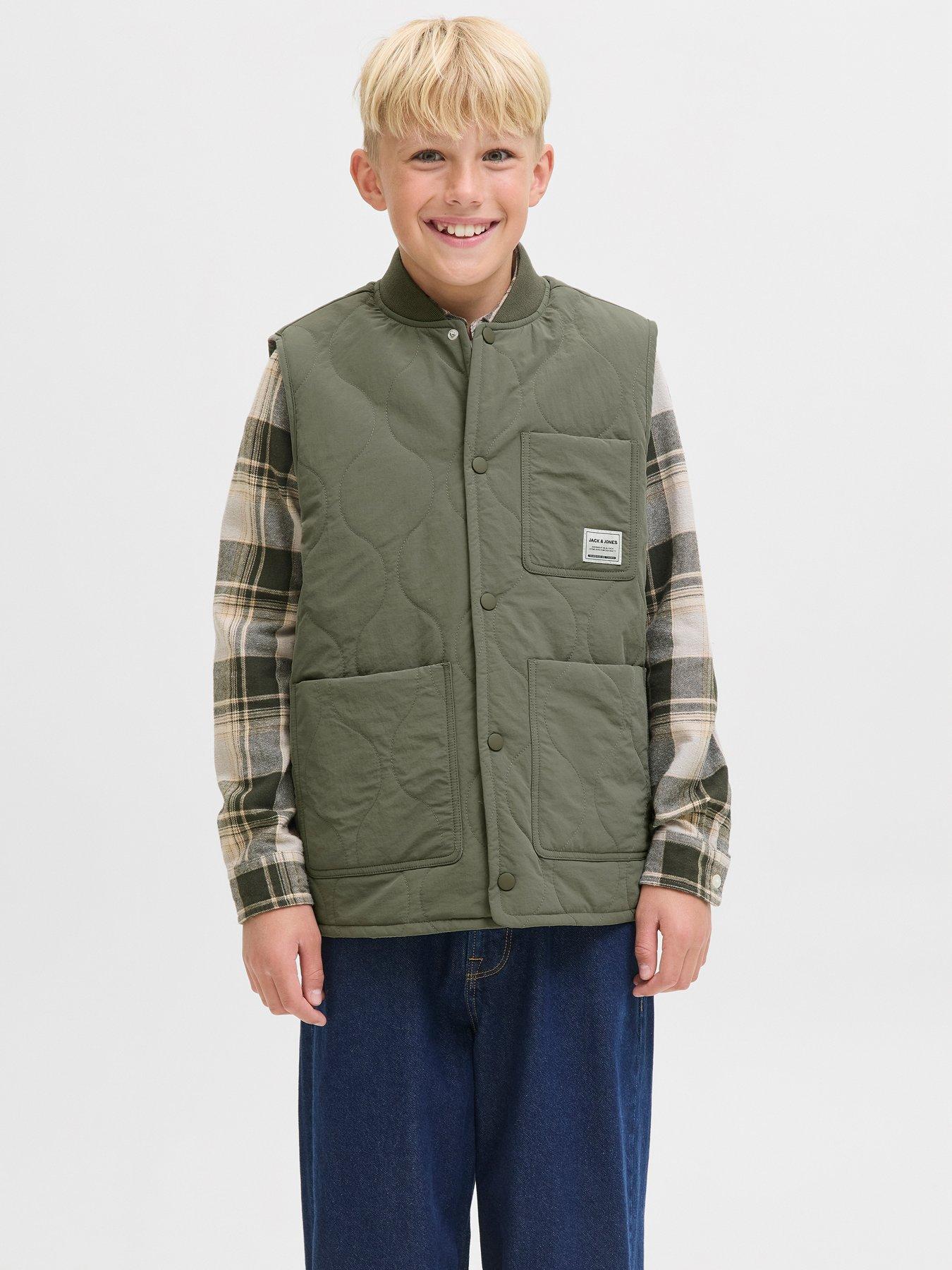 Jack & Jones Junior Boys Hero Liner Gilet - Dusty Olive