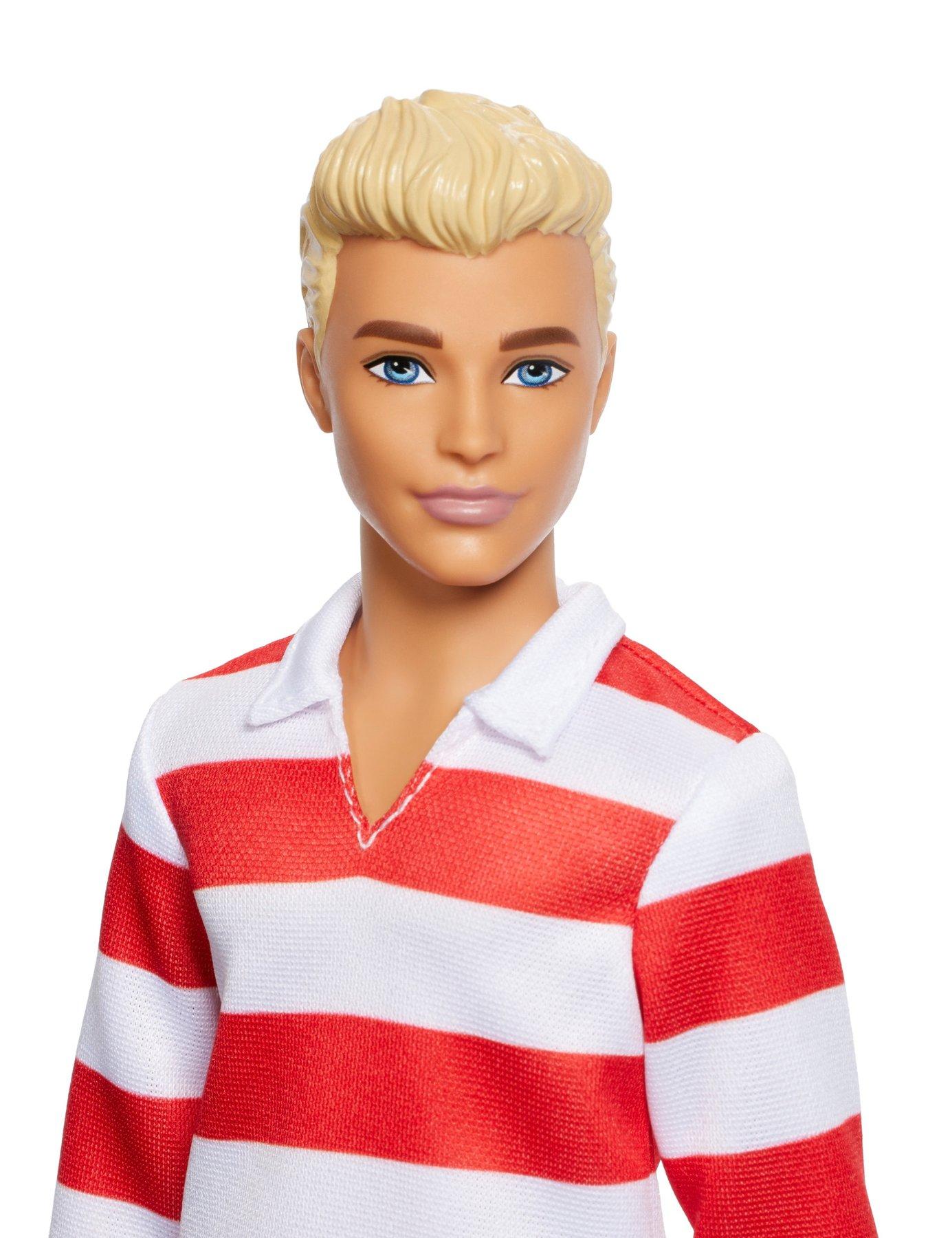 barbie-fashionistas-ken-doll-241-in-red-striped-top-and-pink-shorts-with-white-sneakers-blondeoutfit