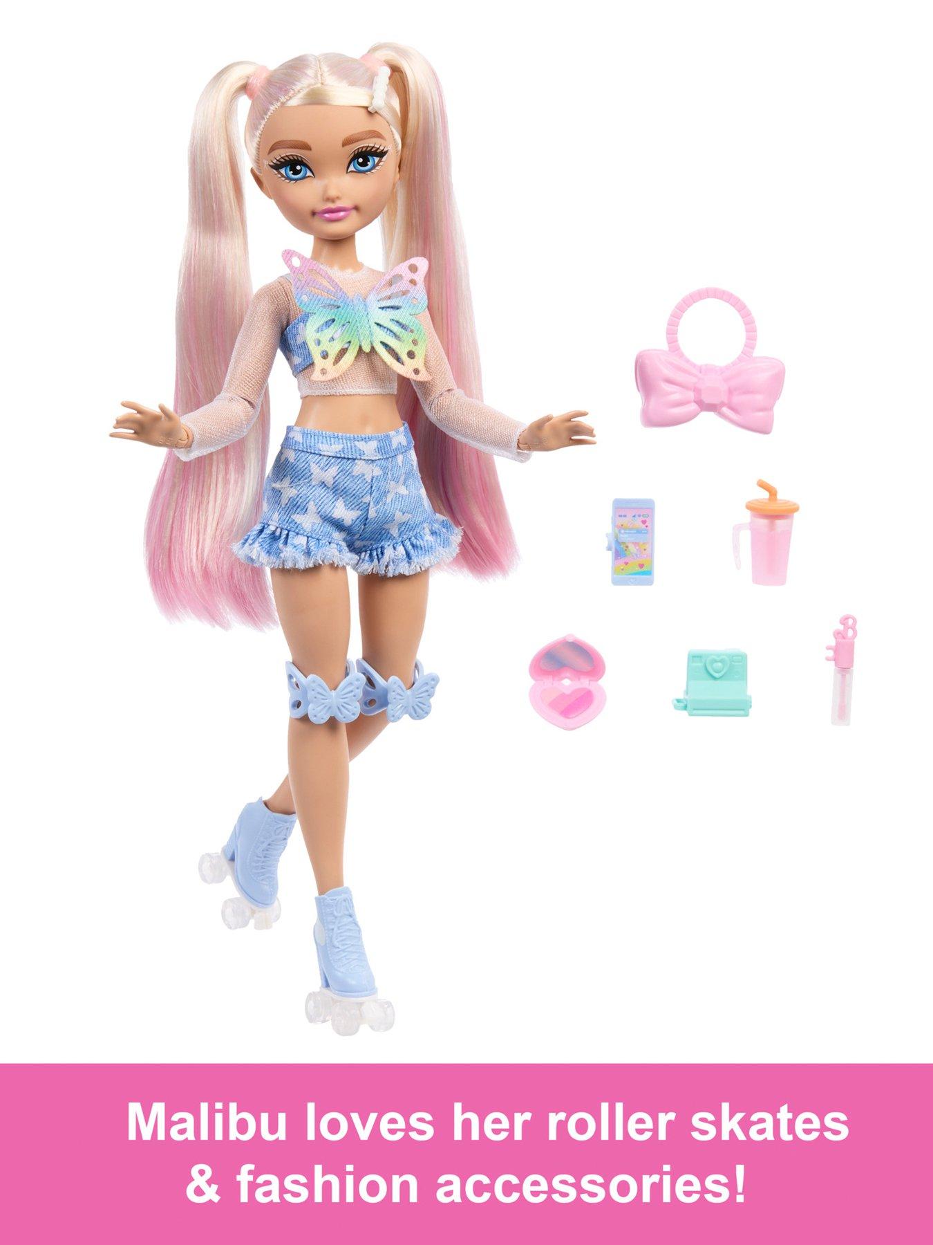 Image 2 of 6 of Barbie Dream Besties Barbie 'Malibu' Roller Skating Fashion Doll with 9 Makeup Themed Accessories