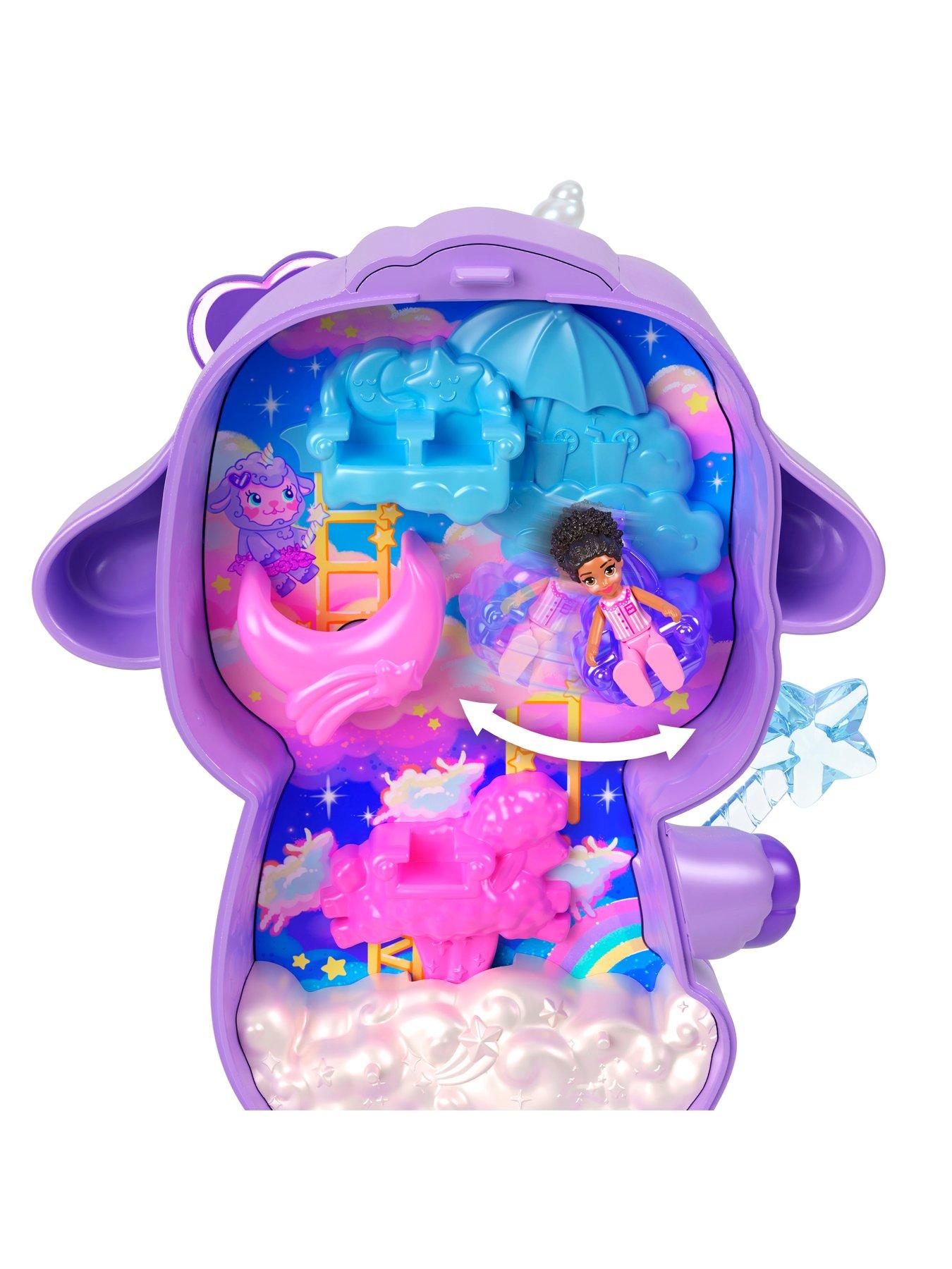 polly-pocket-polly-pocket-cozy-dreamland-lamb-compact-playset-with-1-micro-doll-and-pet-unicorn-travel-toy-with-food-amp-styling-accessoriesback