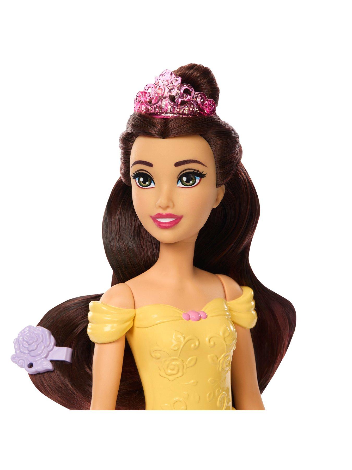 Image 3 of 6 of Disney Princess Disney Princess Bathe &amp; Brush Belle Fashion Doll &amp; Dog Figure with Color Change &amp; Accessories