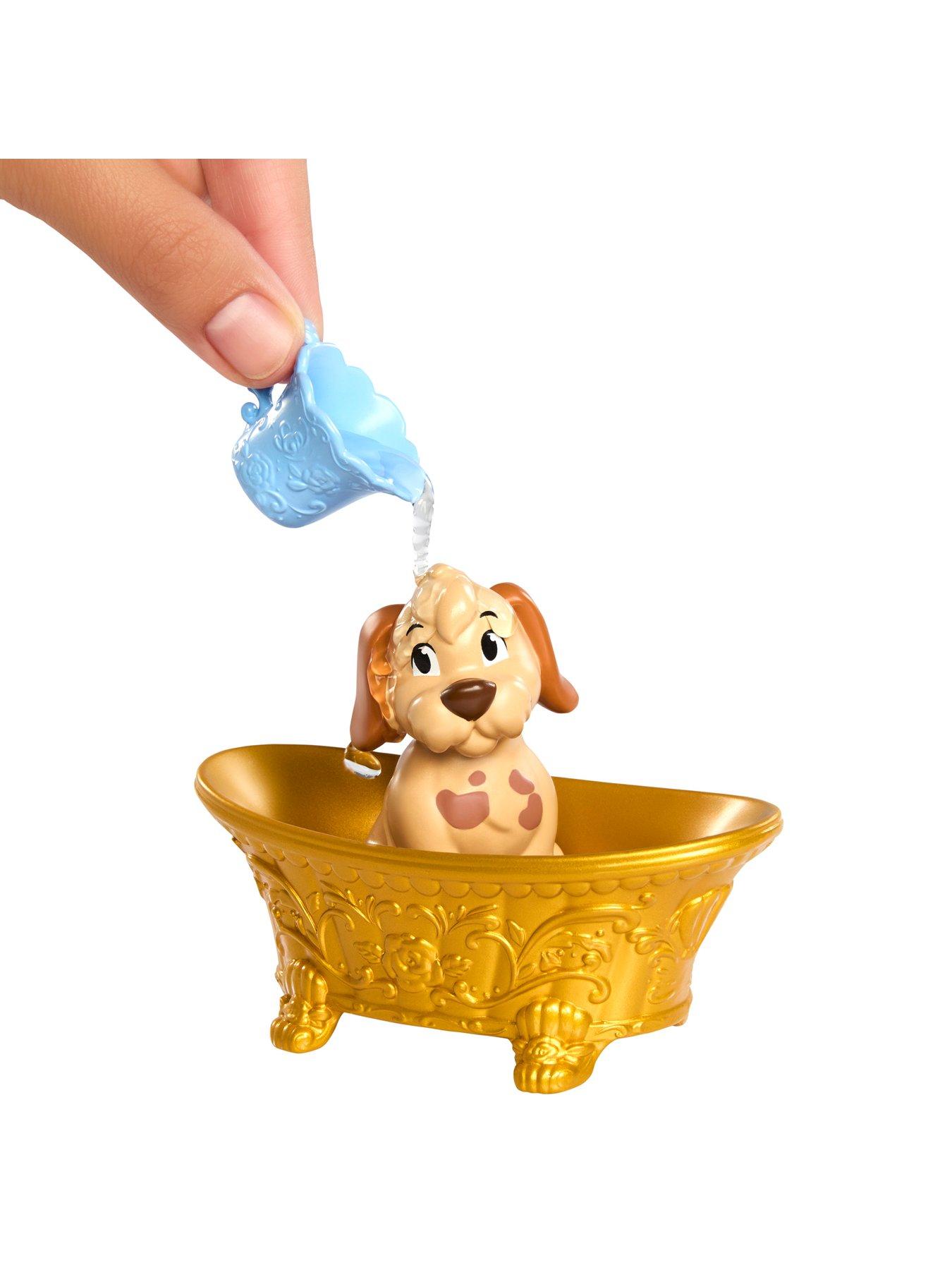 Image 4 of 6 of Disney Princess Disney Princess Bathe &amp; Brush Belle Fashion Doll &amp; Dog Figure with Color Change &amp; Accessories