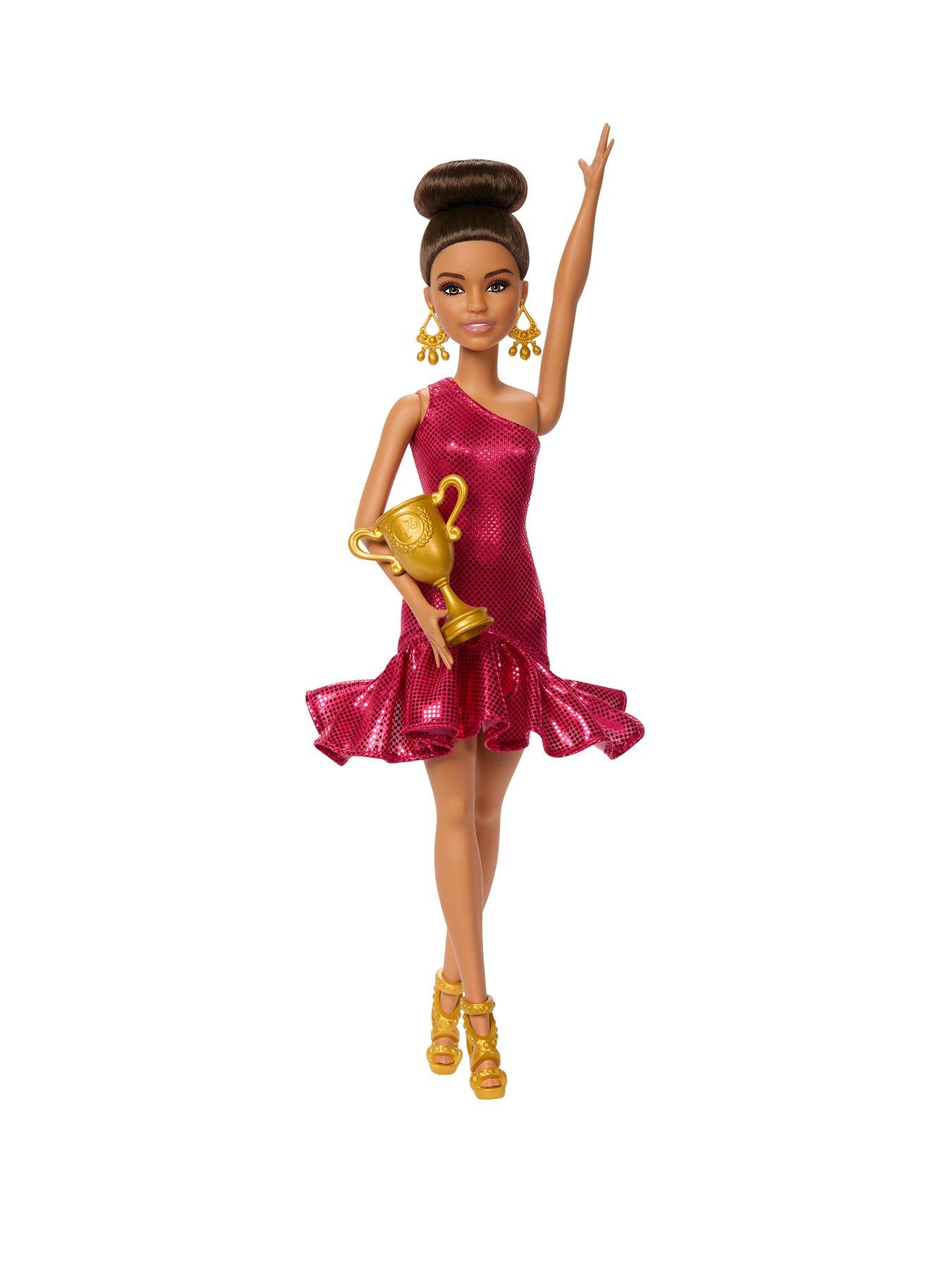 undefined Ballroom Dancer Fashion Doll with Brown Styled Hair, Dancing Trophy Accessory