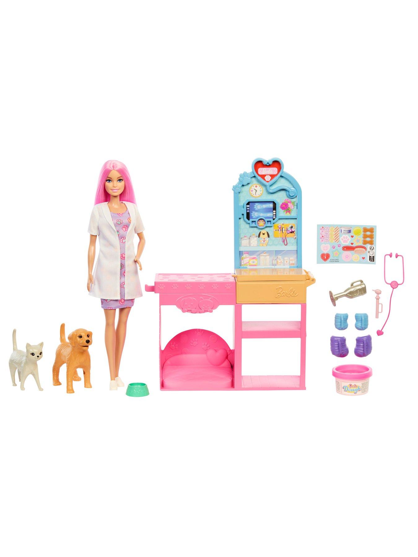 Barbie Barbie Fast Cast Veterinarian Clinic Playset with Pink