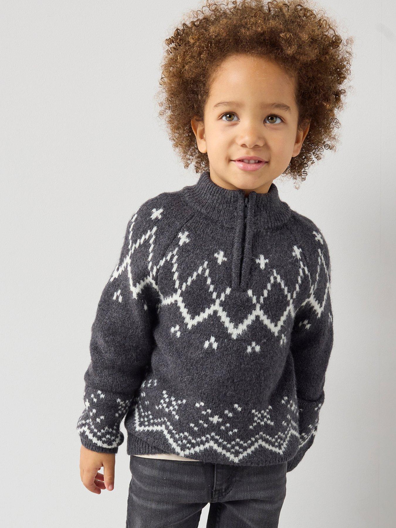 the-very-collection-boys-fairsile-half-zip-knitted-jumper-navyfront