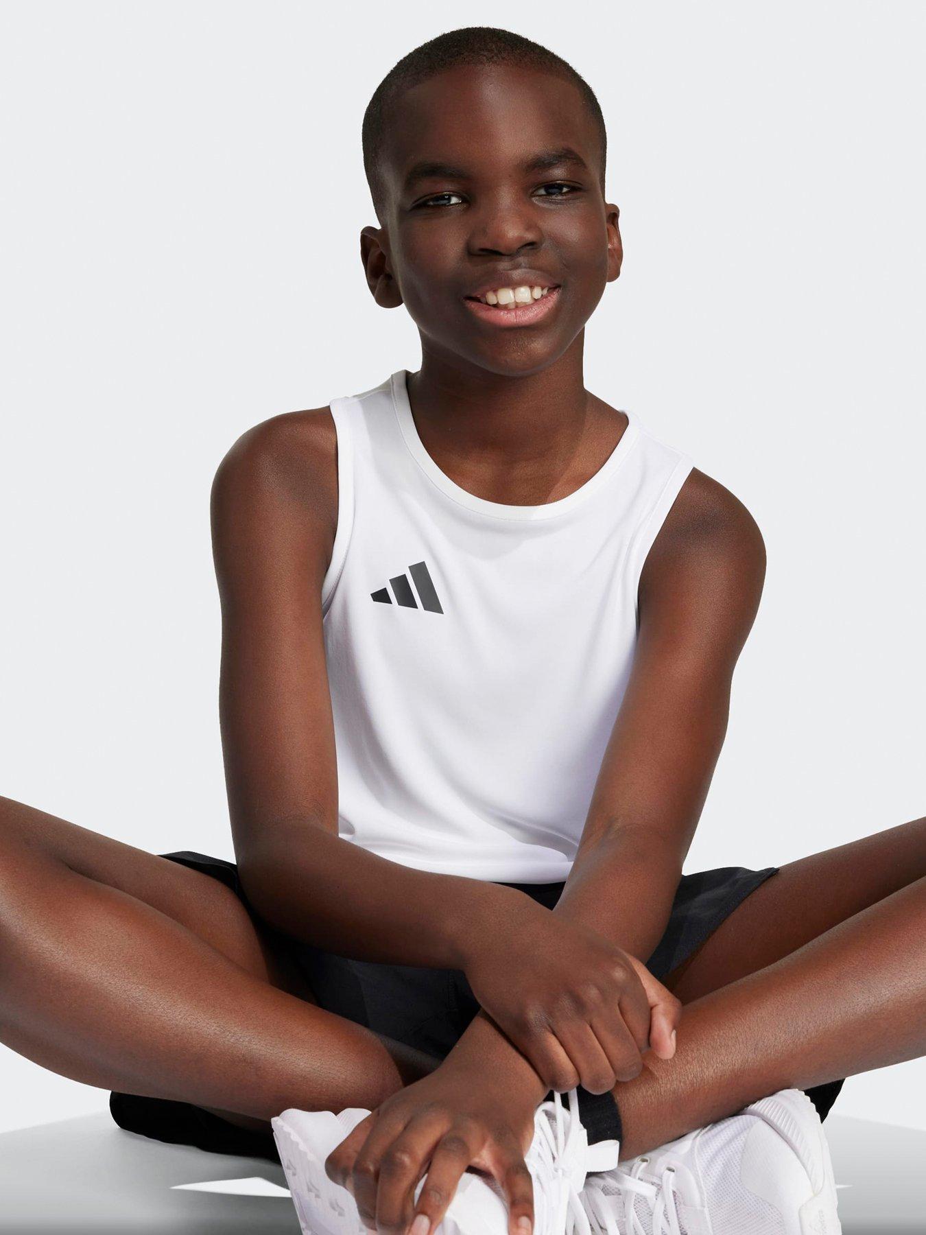Image 4 of 5 of adidas Boys Junior Running Team Vest - White