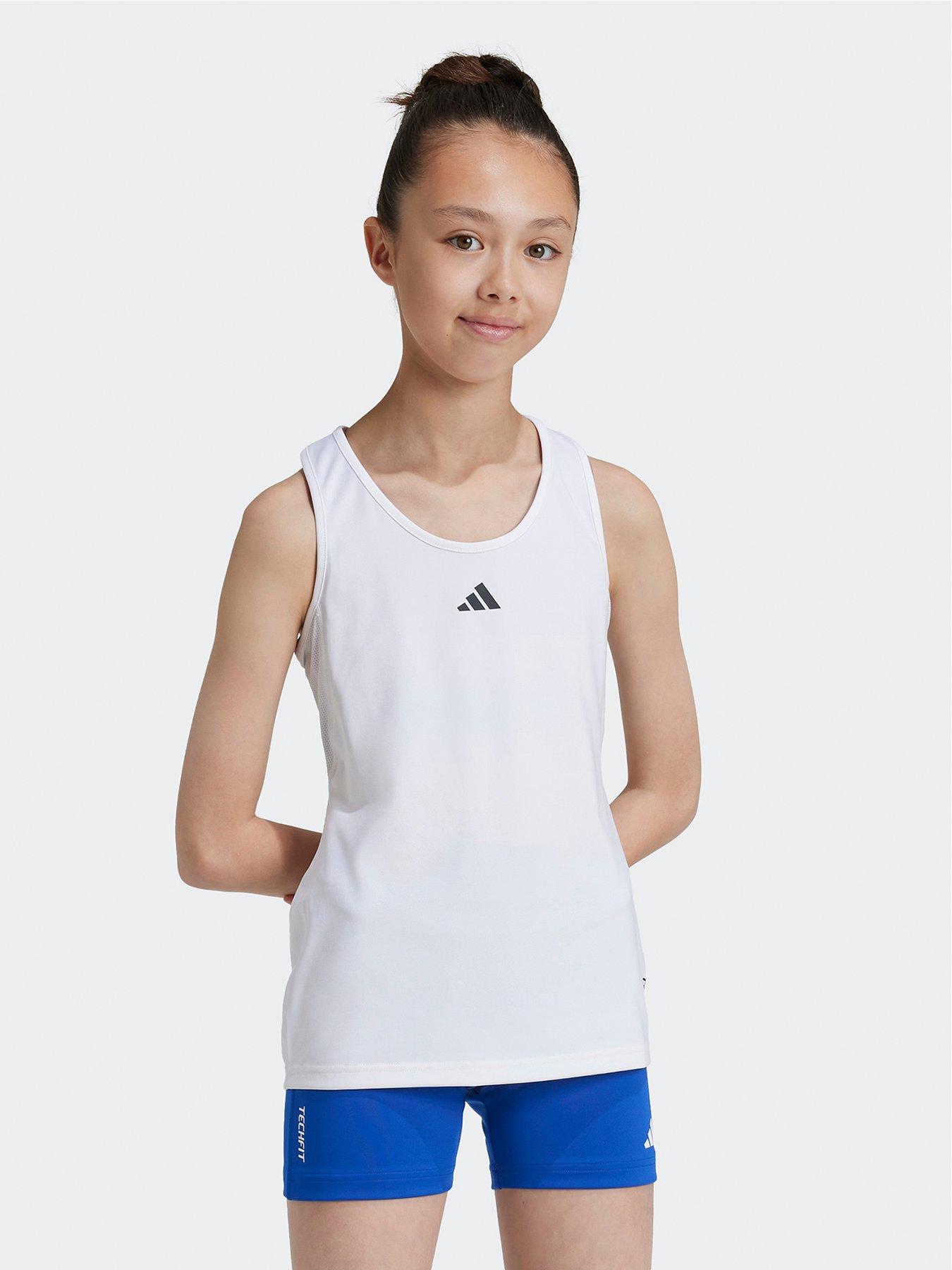 Image 1 of 5 of adidas Girls Junior Training Tech Fit Tank - White