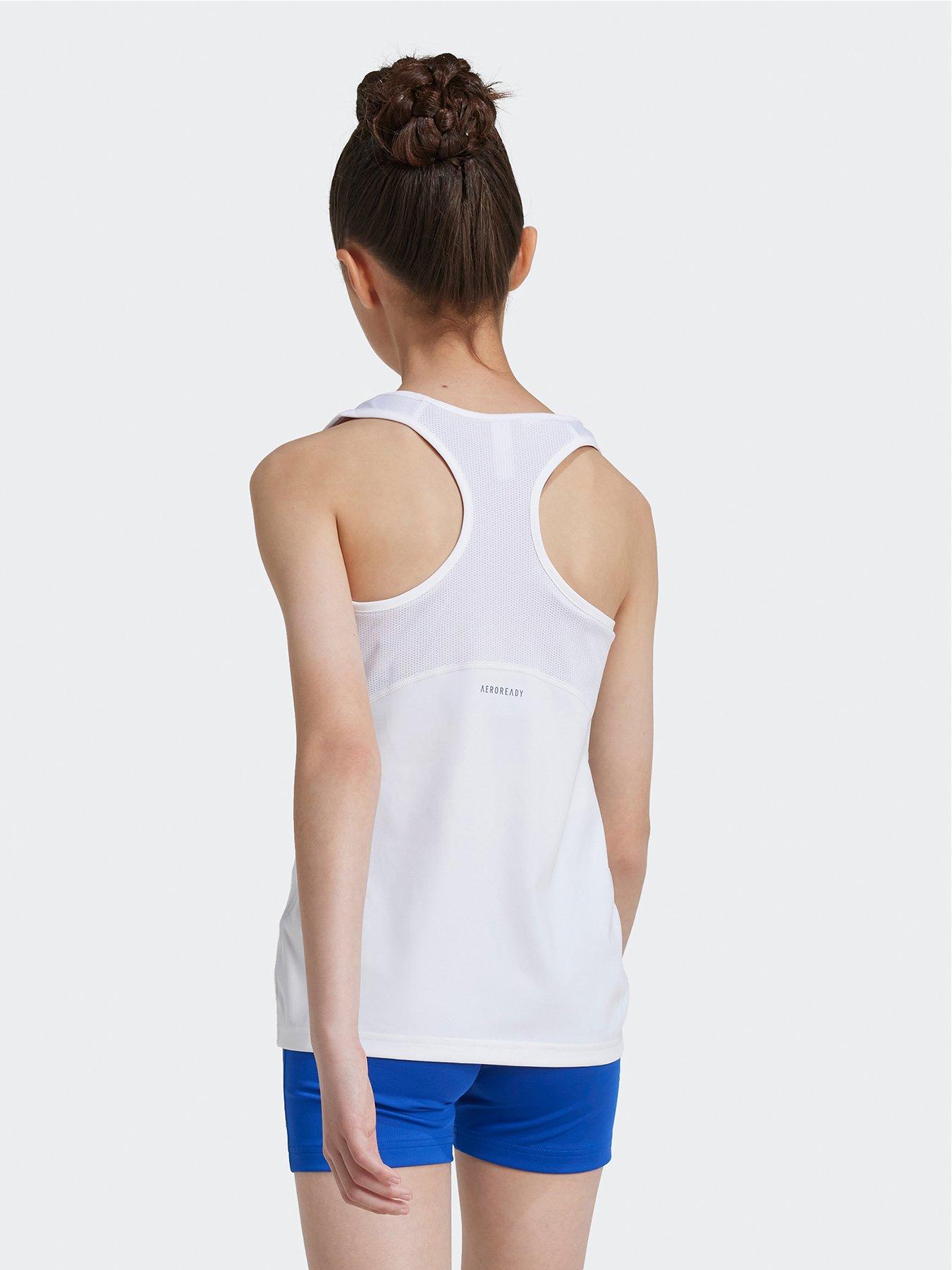 Image 2 of 5 of adidas Girls Junior Training Tech Fit Tank - White