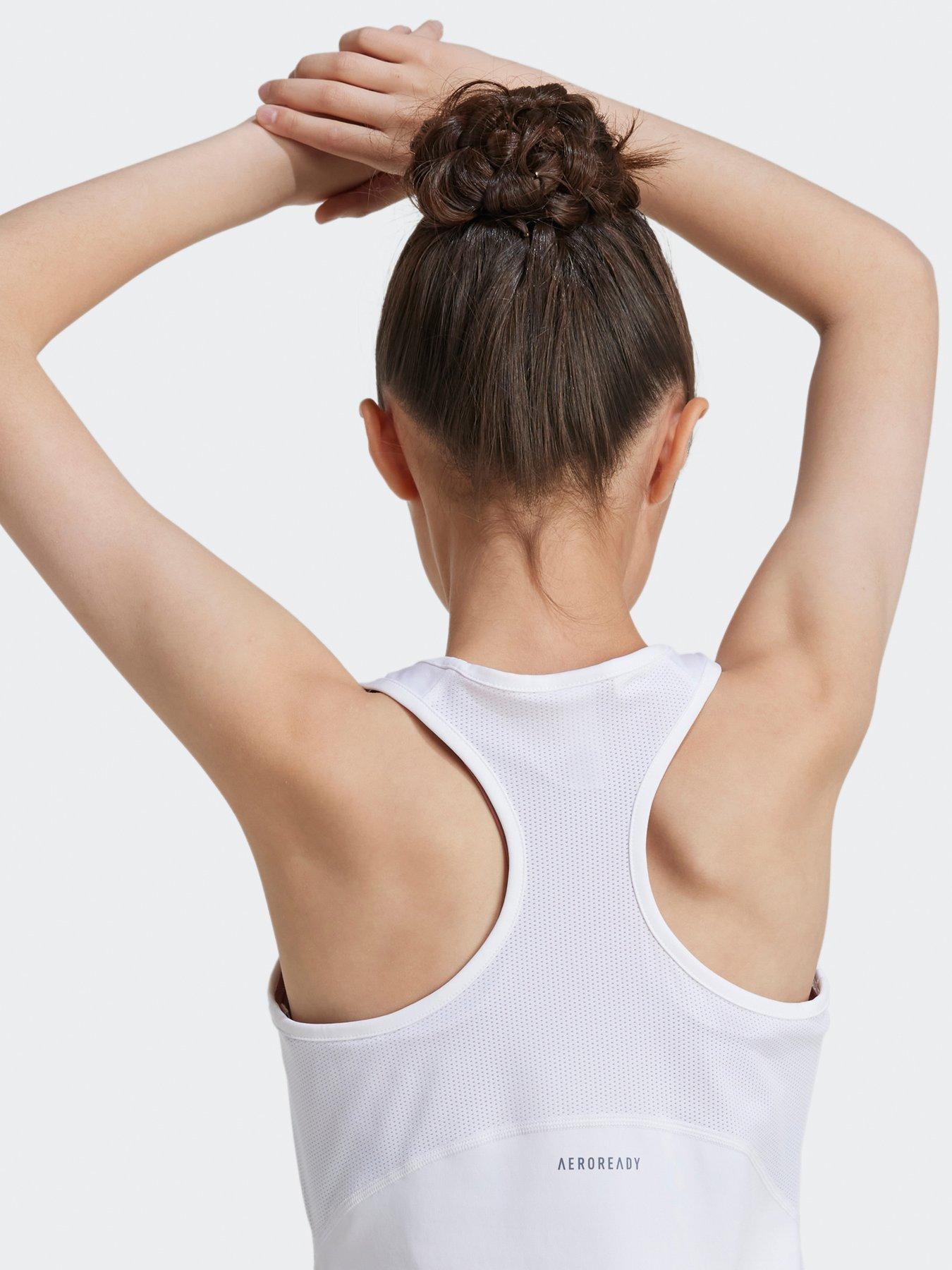 Image 4 of 5 of adidas Girls Junior Training Tech Fit Tank - White