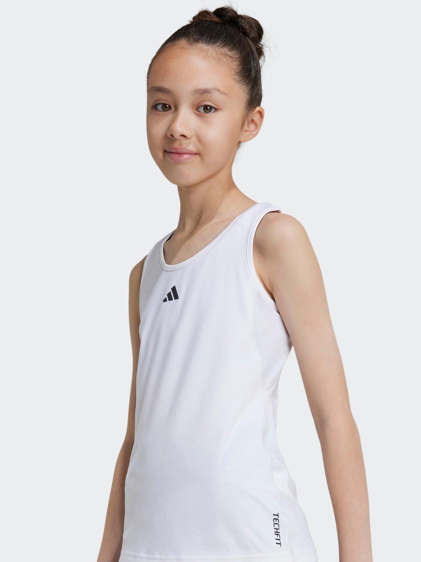 Image 5 of 5 of adidas Girls Junior Training Tech Fit Tank - White