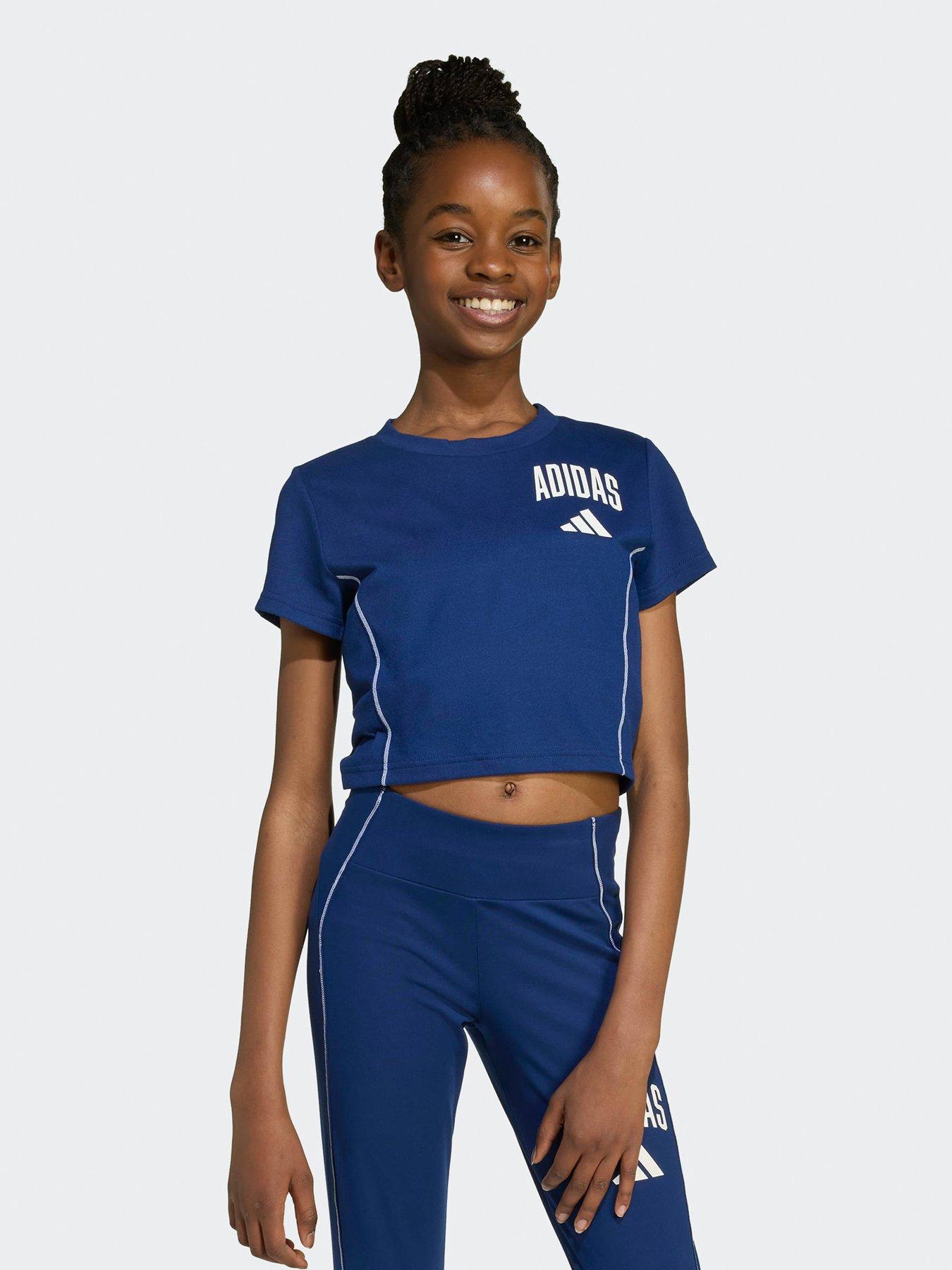 Image 1 of 5 of adidas Girls Junior Training Collegiate T-Shirt - Blue