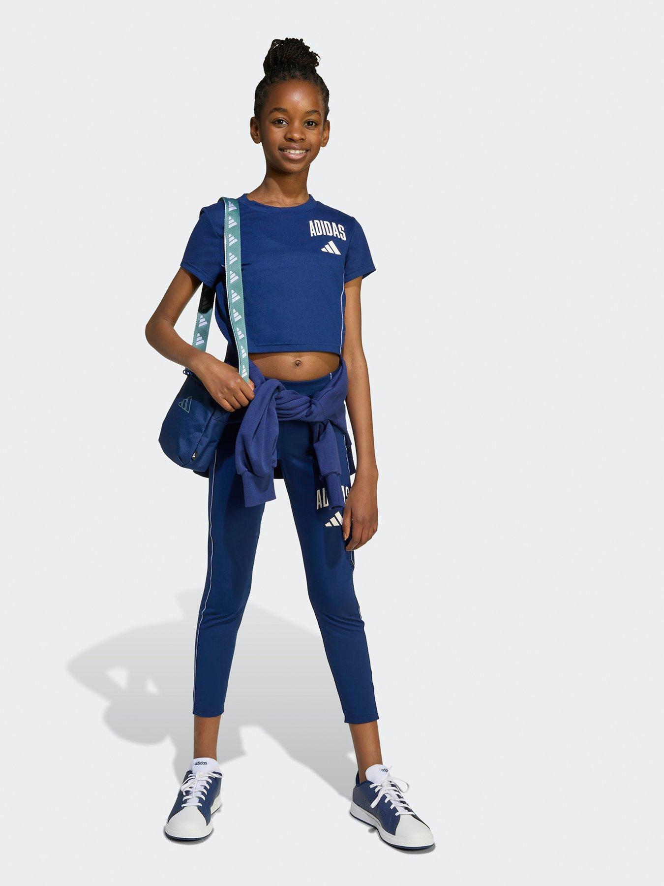 Image 3 of 5 of adidas Girls Junior Training Collegiate T-Shirt - Blue
