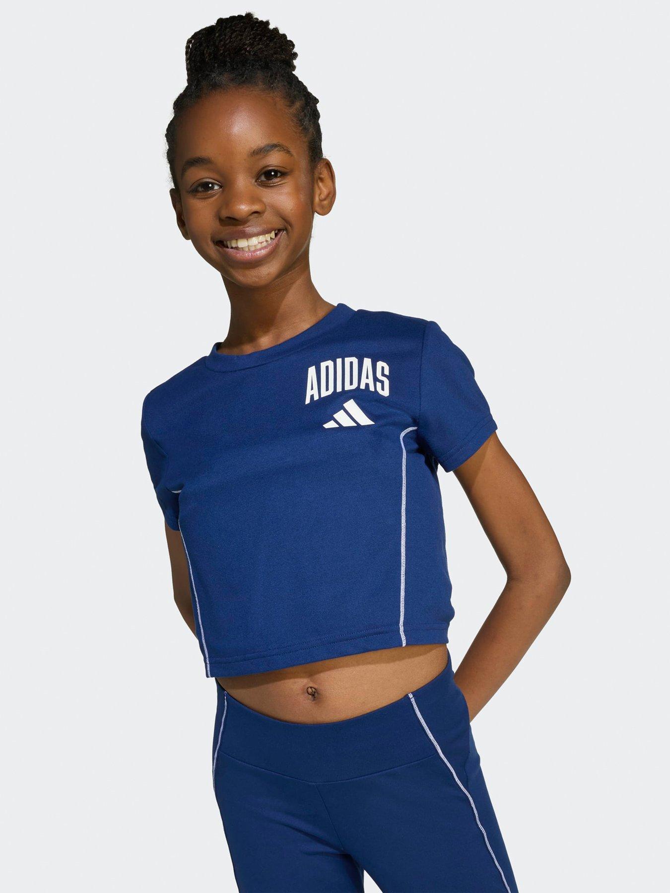 Image 4 of 5 of adidas Girls Junior Training Collegiate T-Shirt - Blue