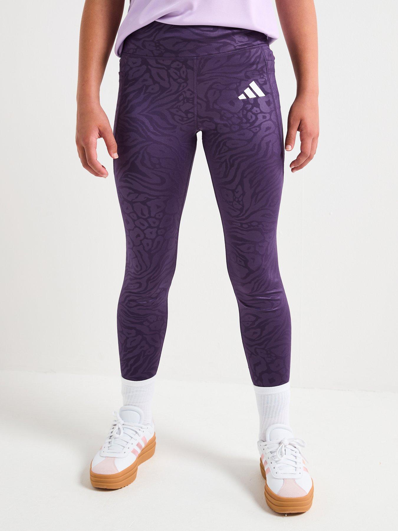adidas-girls-junior-training-optime-print-tights-purple