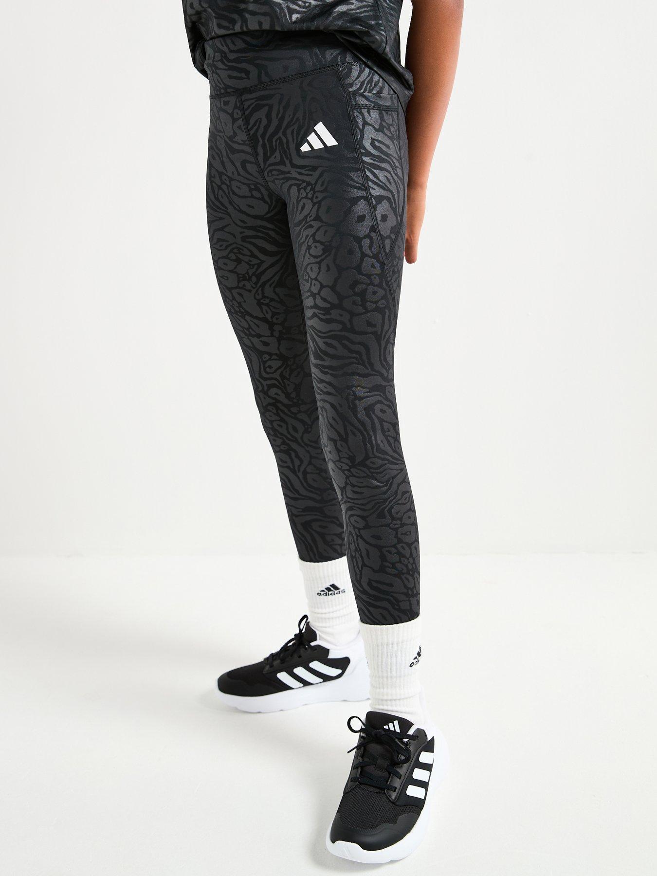 adidas-girls-junior-training-optime-print-tights-black