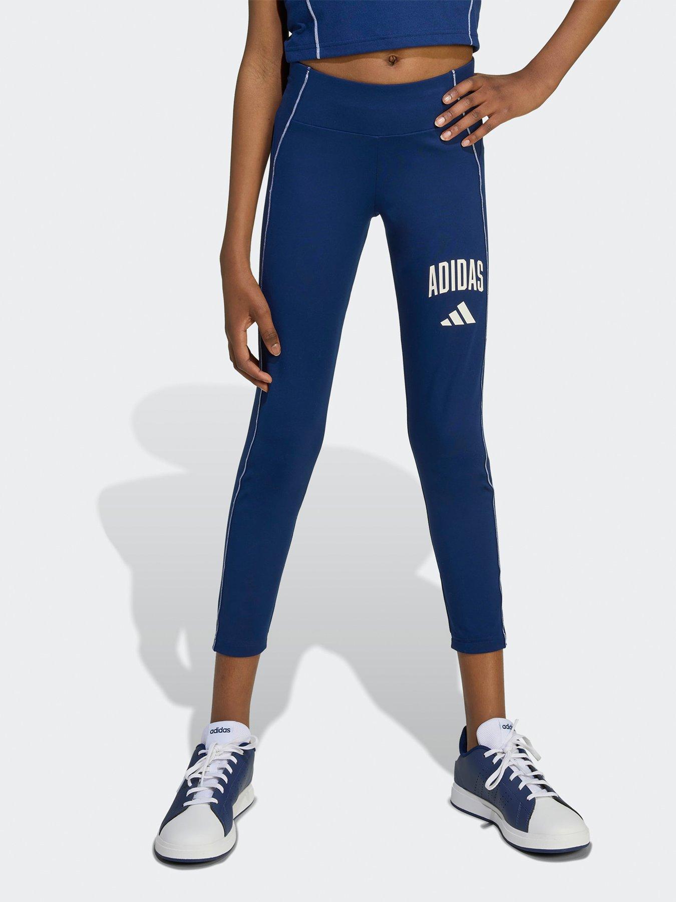 adidas Girls Junior Training Optime Collegiate Tights - Blue