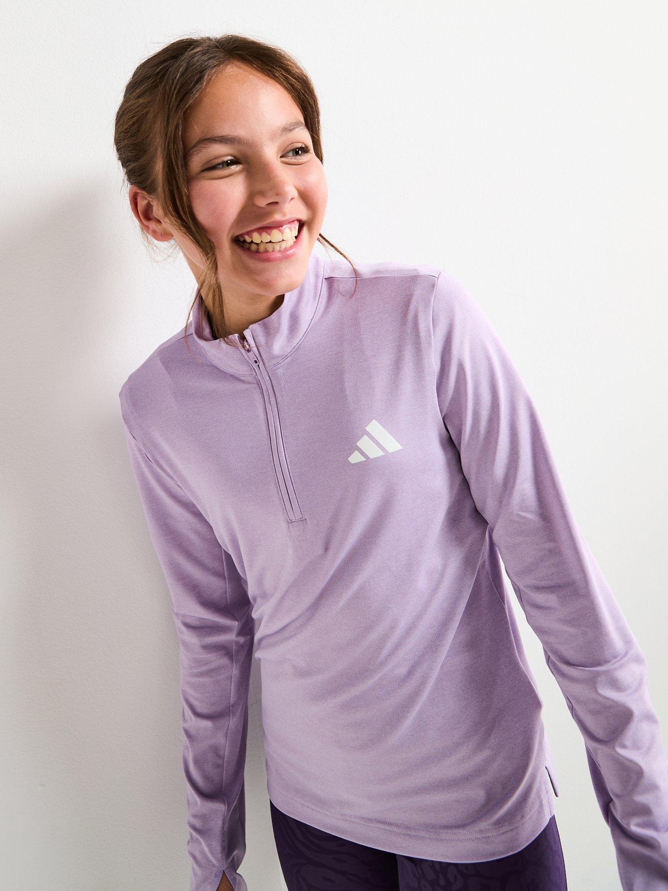 adidas Girls Junior Training Zip Top - Purple
