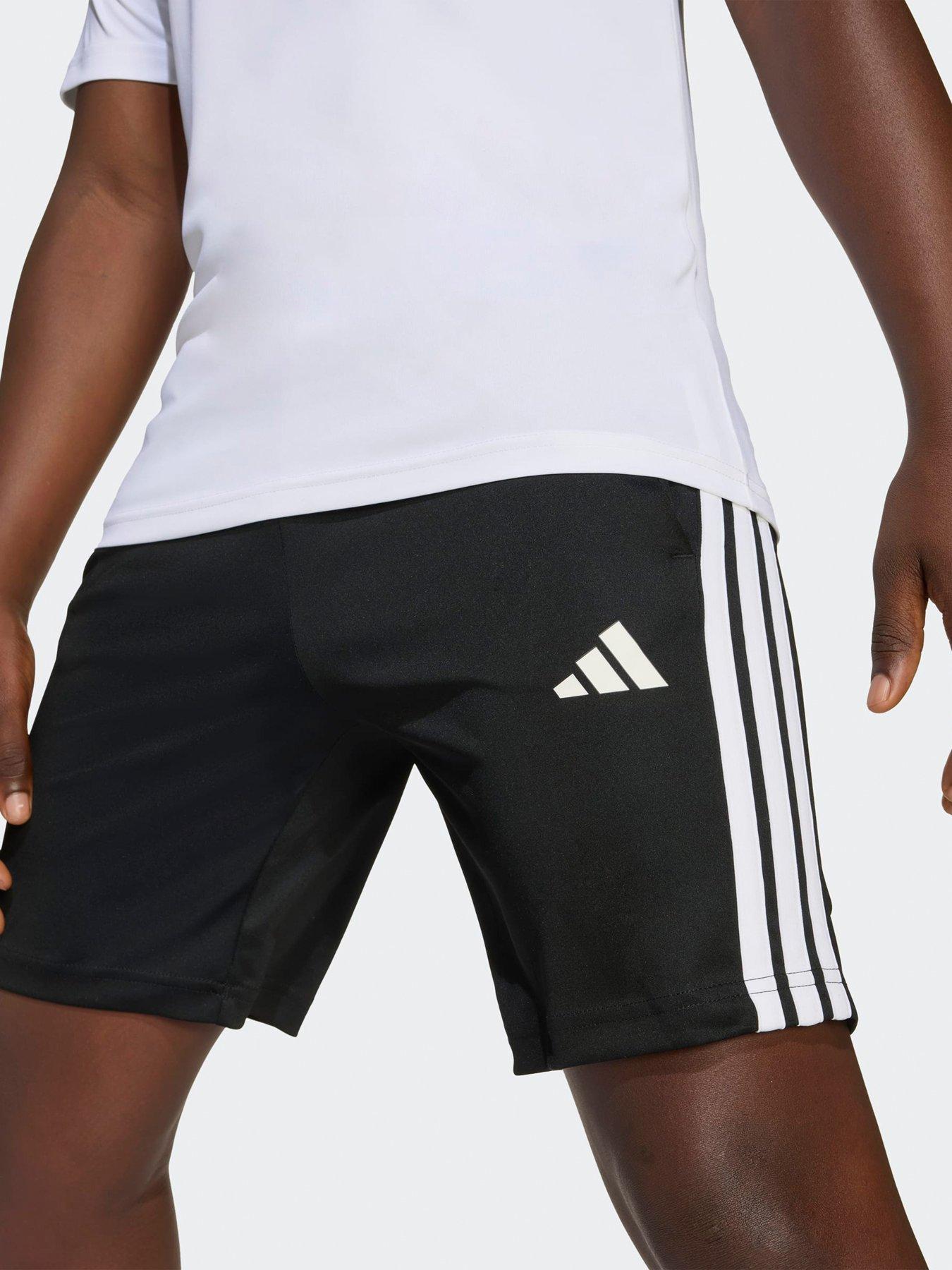 Image 4 of 5 of adidas Unisex Junior Training Essentials 3 Stripe T-Shirt &amp; Short Set - White