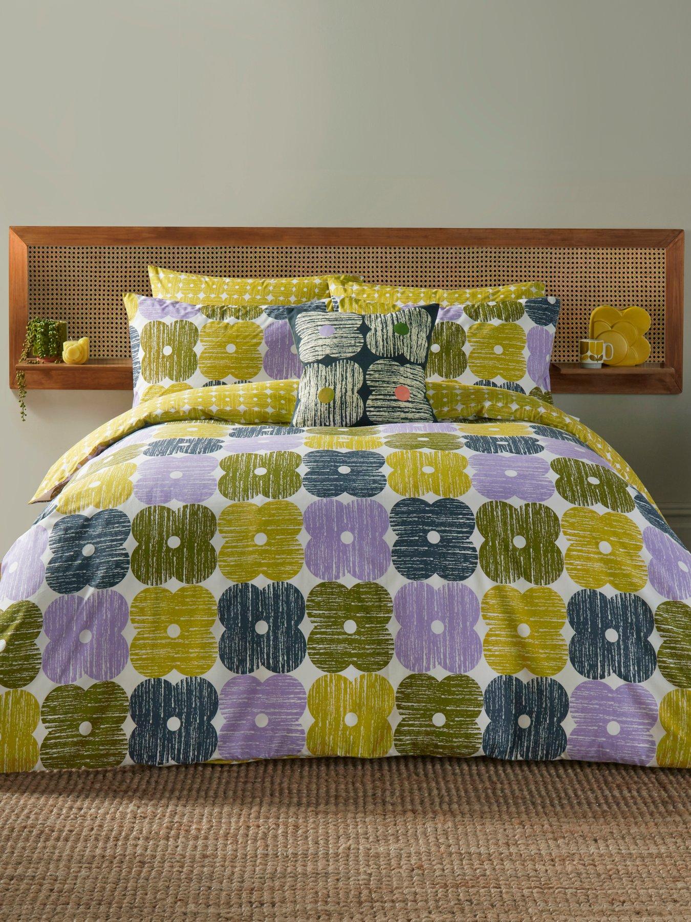 undefined Textured Flower 100% Cotton Percale Duvet Cover Set
