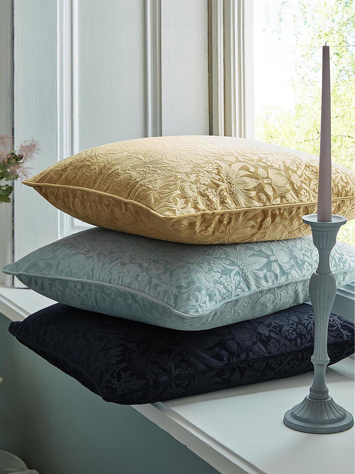 undefined Strawberry Thief Embossed Cushion in Cider