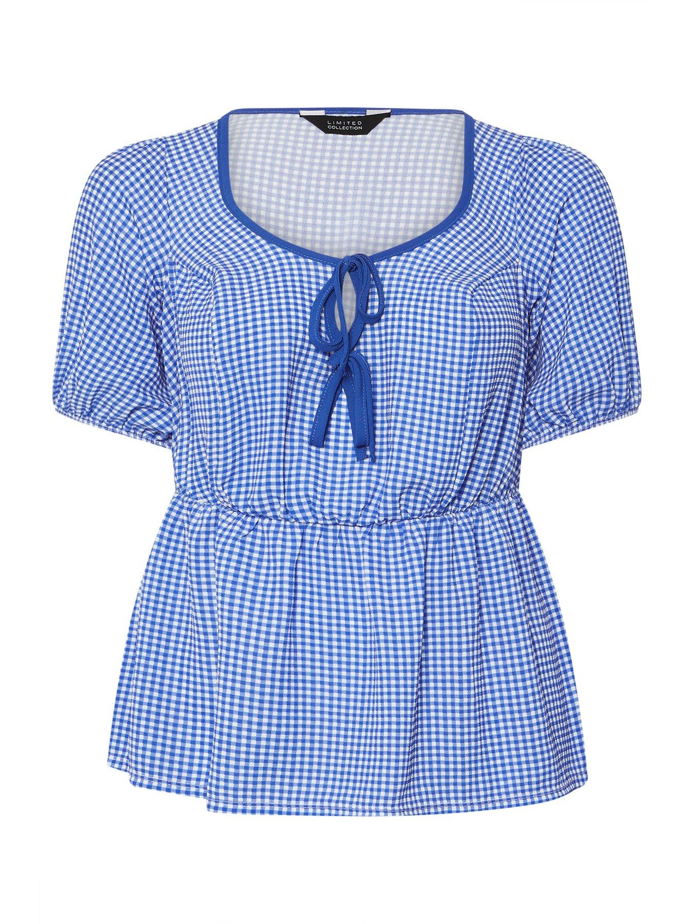 yours-curve-check-tie-top-bluedetail