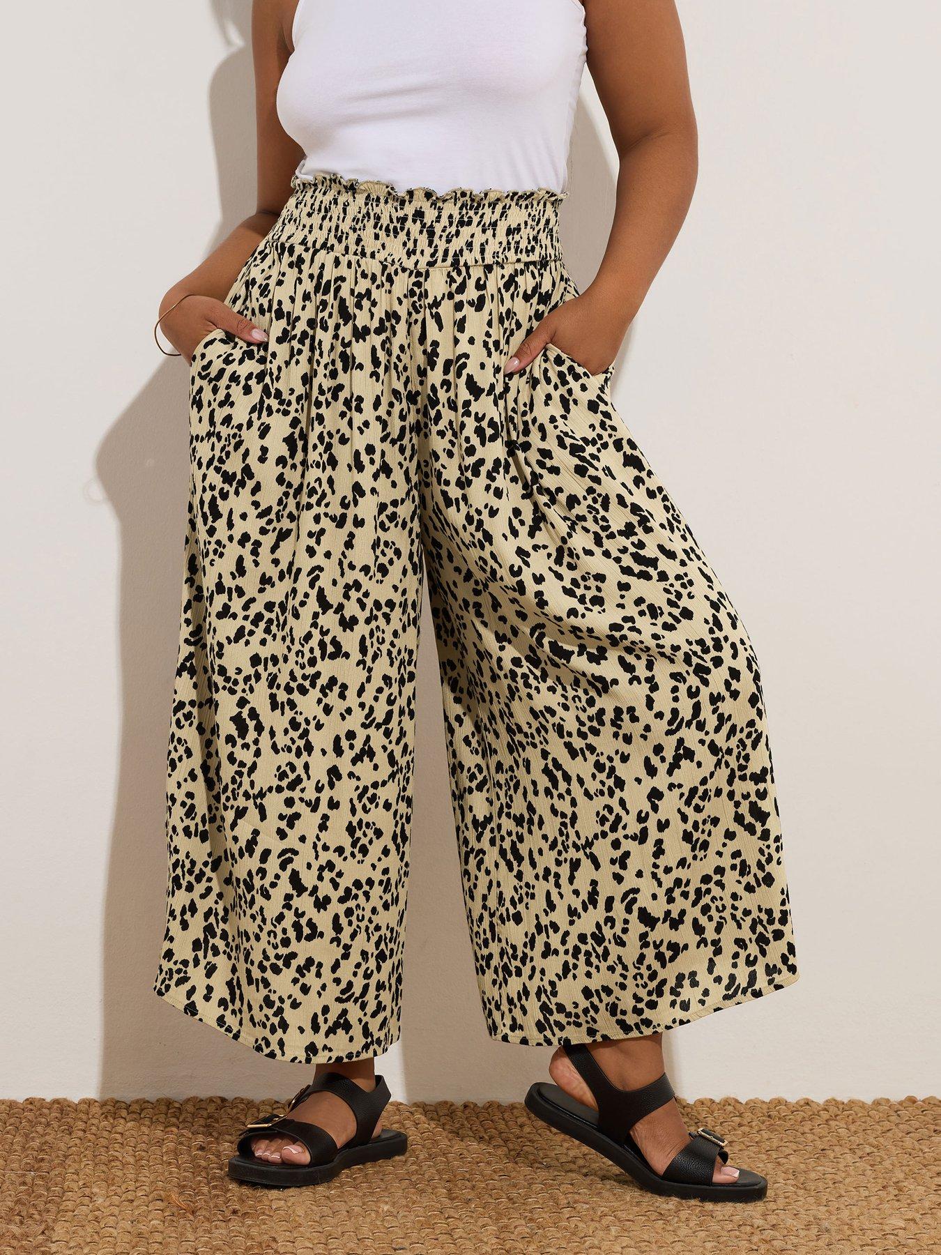 Image of Yours Curve Shirred Crop Trouser - Natural