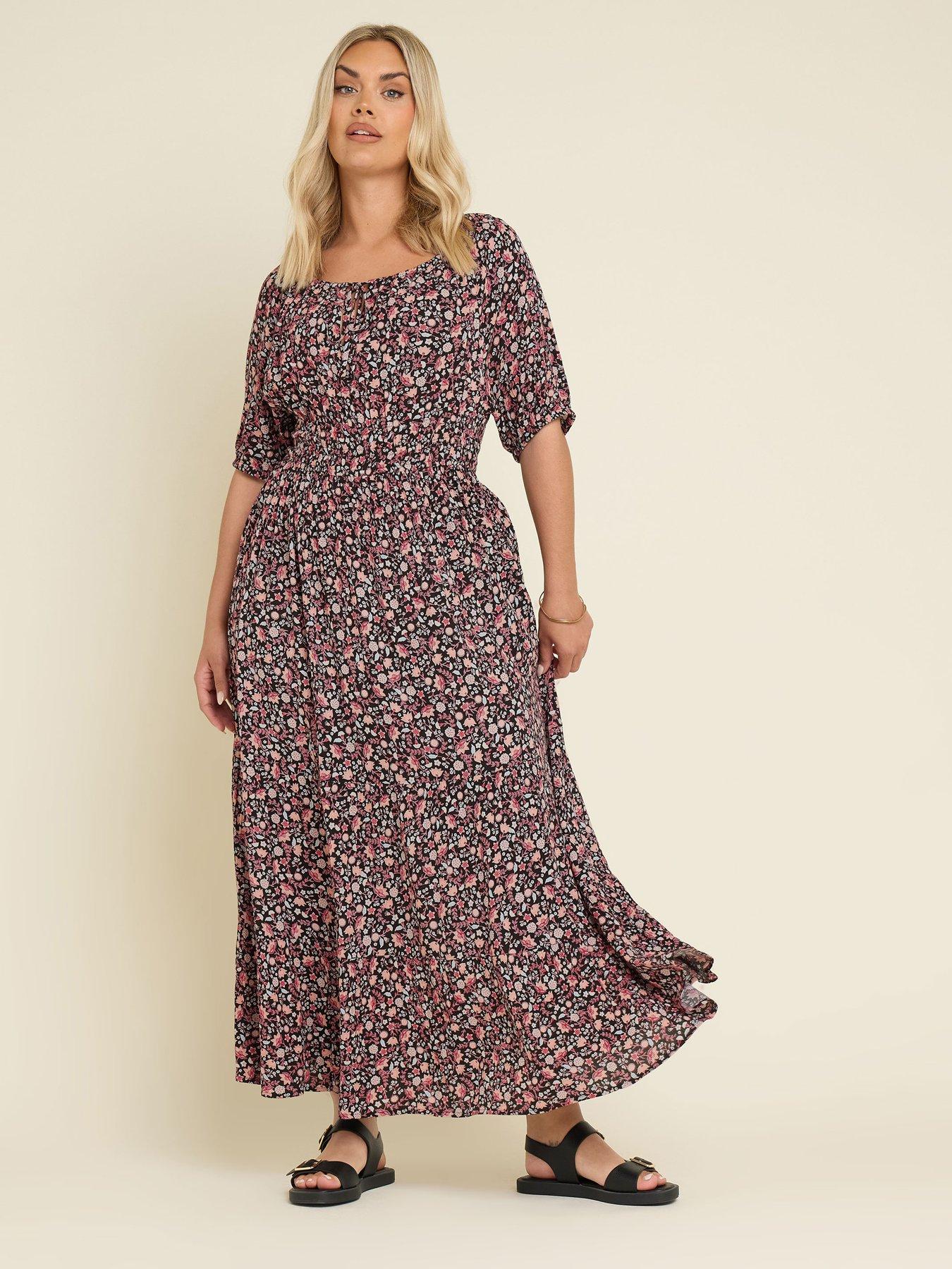 Image of Yours Curve Gypsy Midaxi Dress - Black