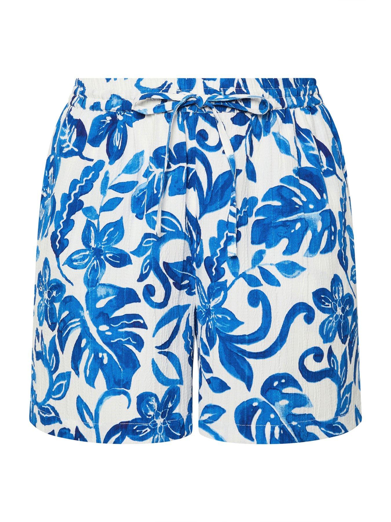 yours-curve-textured-drawstring-short-bluedetail