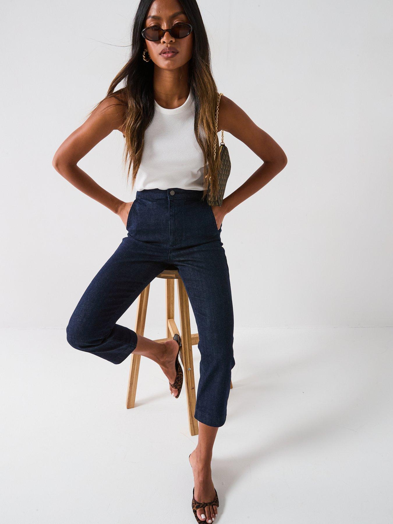 Image 4 of 6 of The Very Collection Fitted Capri Jeans - Dark Wash
