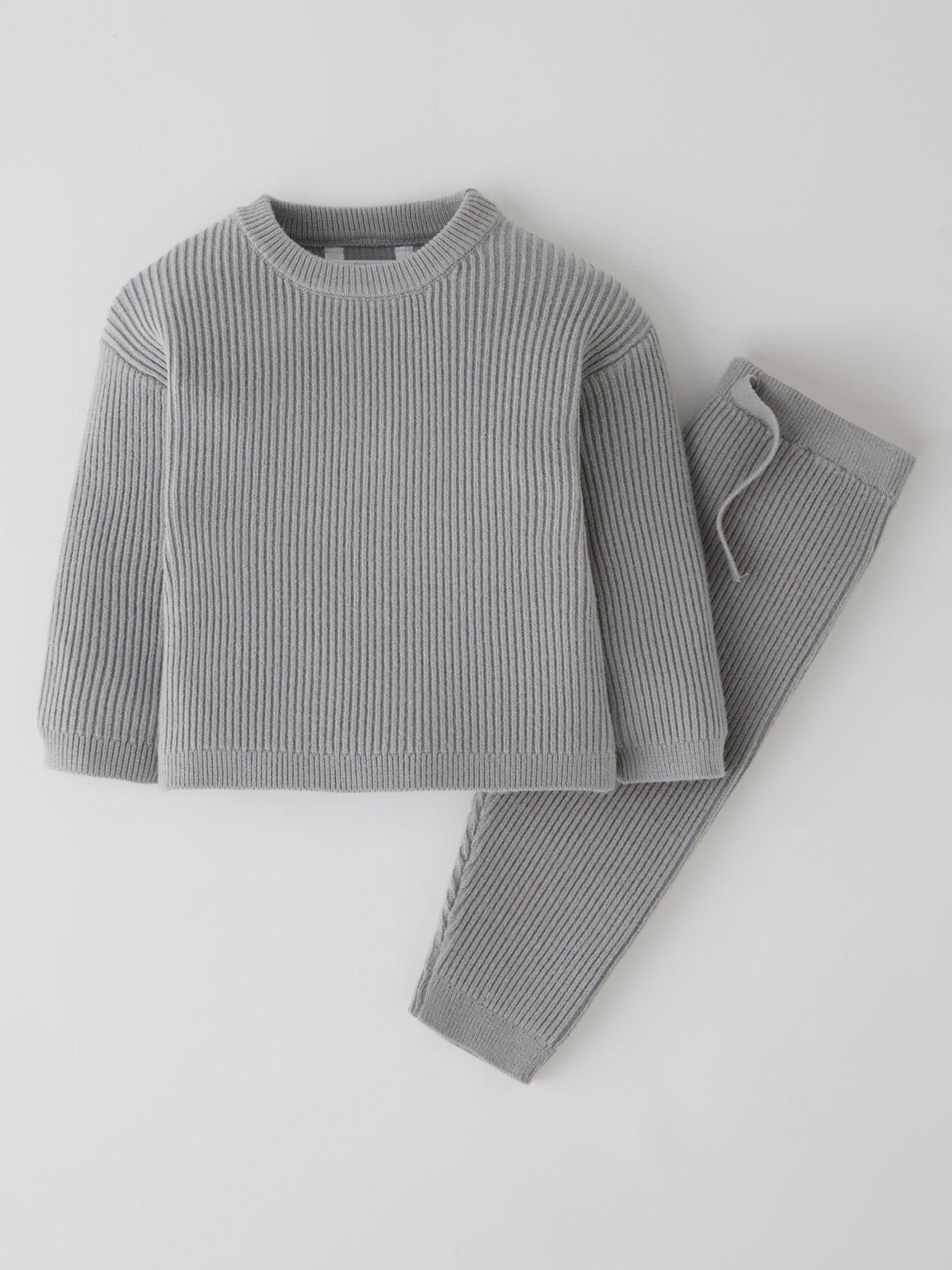 The Very Collection Baby Boys Knit Jog Set - Soft Blue