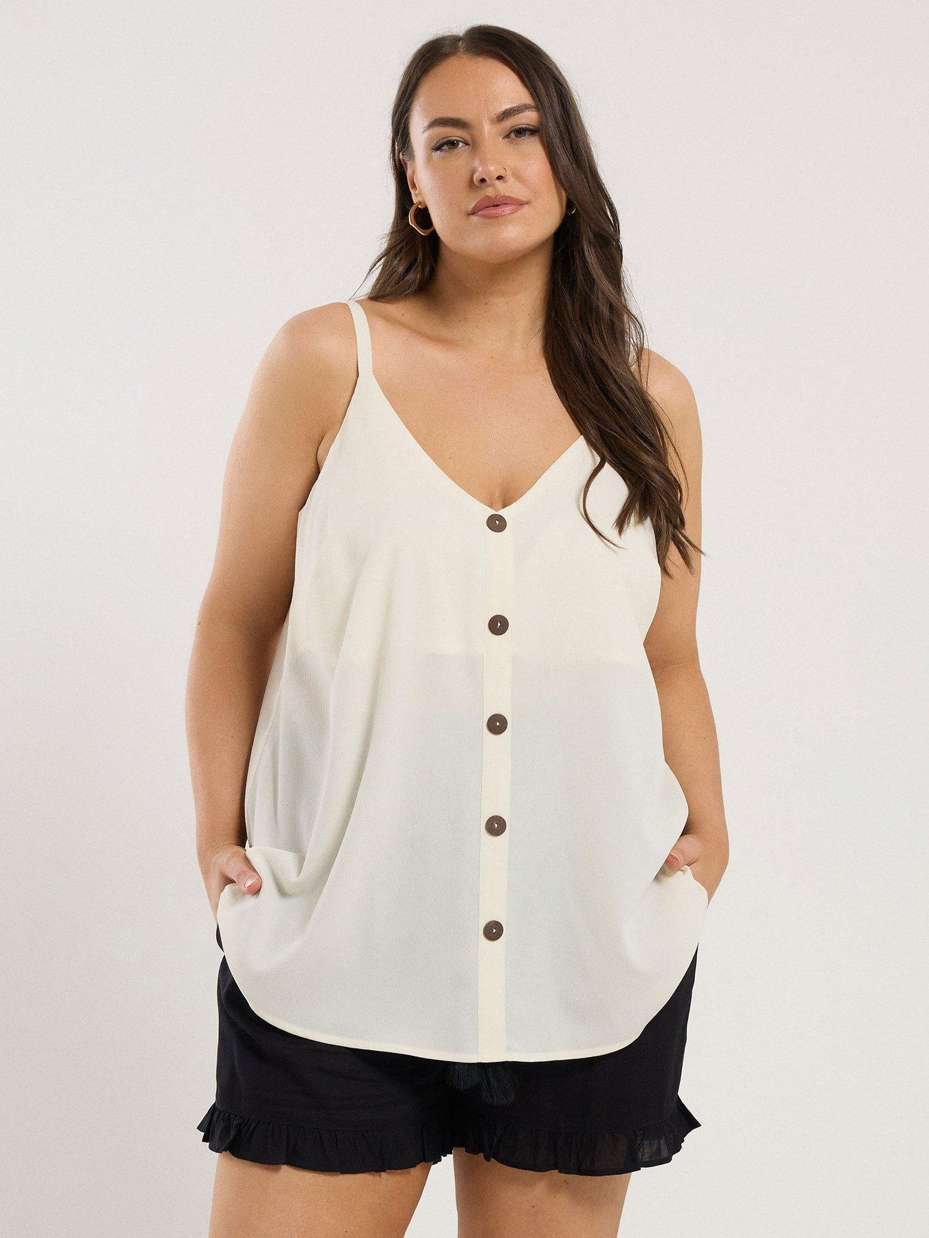 Image of Yours Curve Button Woven Cami - Natural