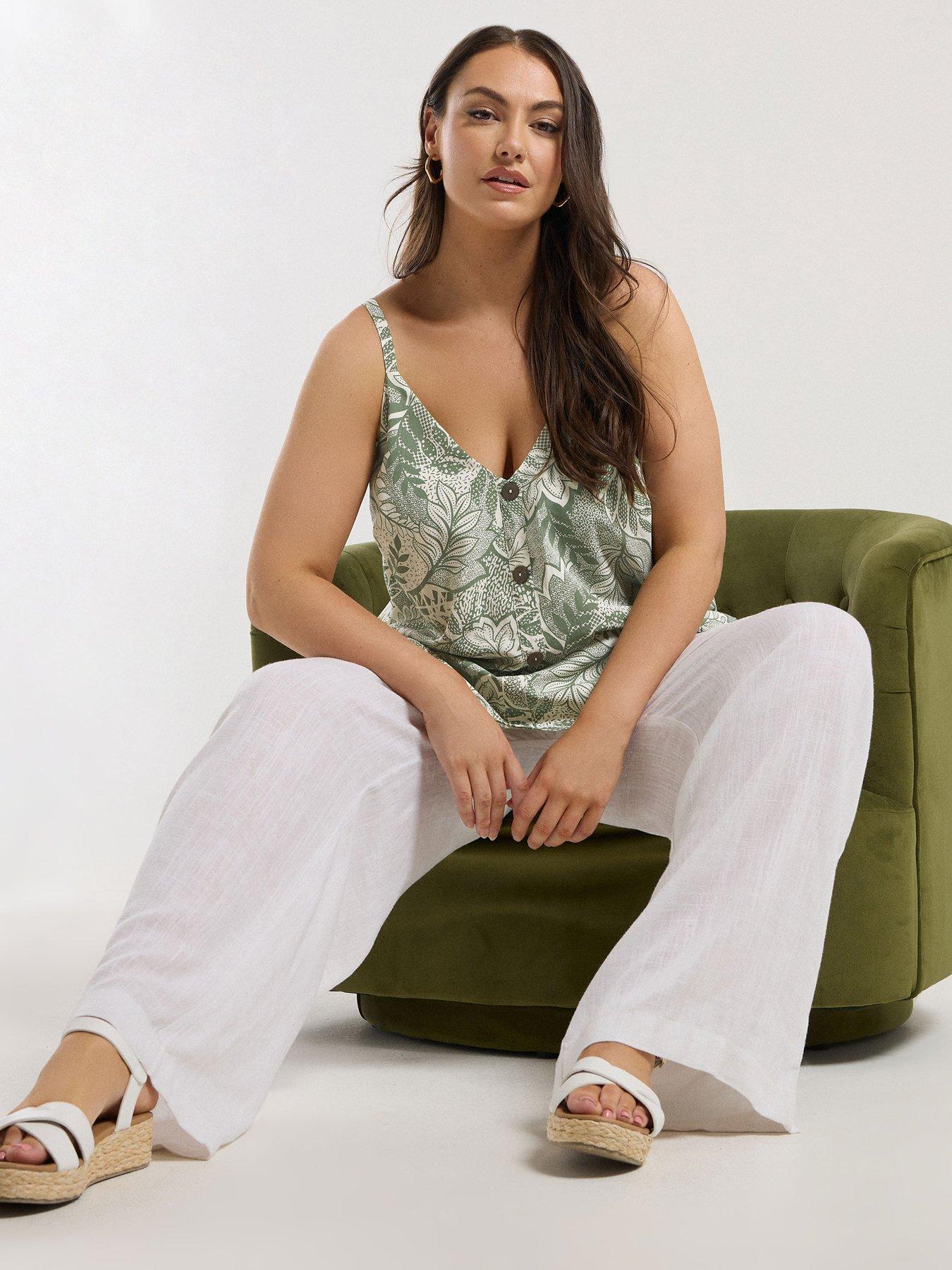 yours-curve-button-woven-cami-greenback