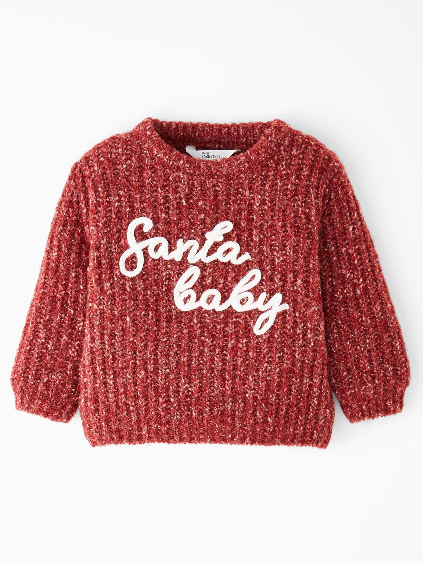 The Very Collection Santa Baby Knit Christmas Jumper - Red