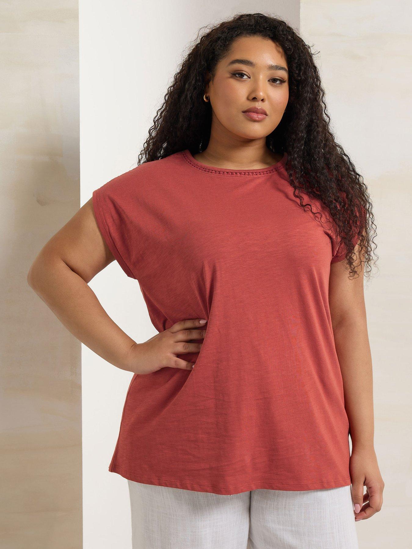 Image 1 of 5 of Yours Curve Pompom Insert Yolk Top - Orange