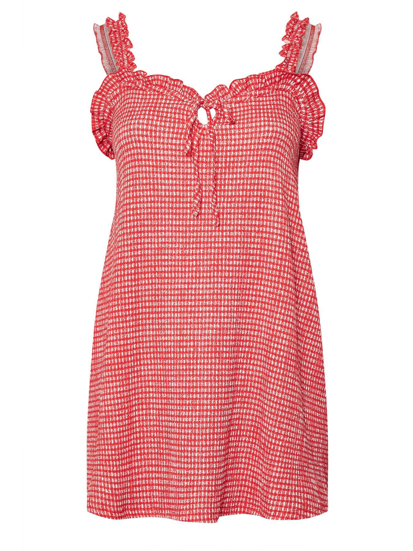 Image 5 of 5 of Yours Curve Frill Strap Swing Cami - Red