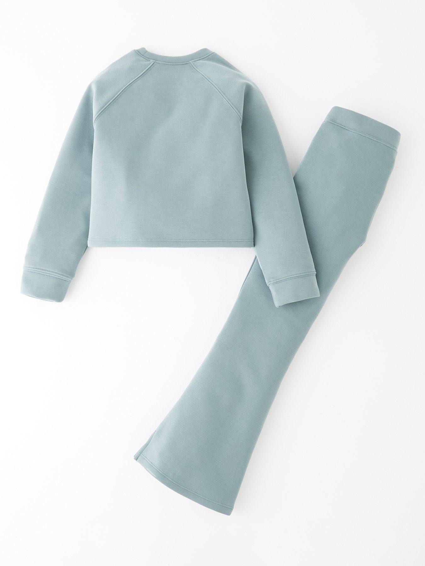 the-very-collection-girls-soft-touch-sweater-and-flare-trouser-set-greenback