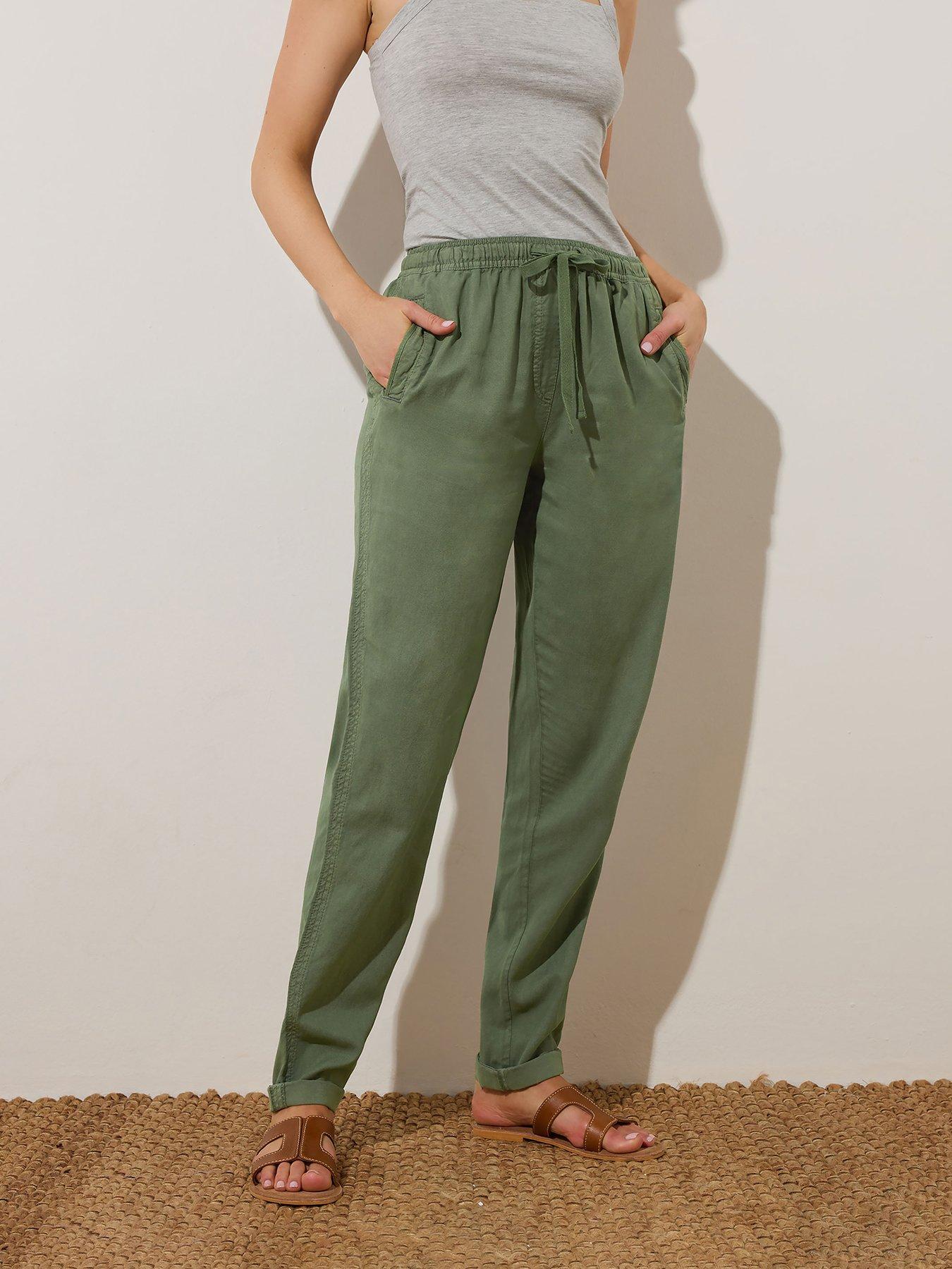 Image 1 of 4 of Long Tall Sally Draw String Cuffed Jogger 34In - Green
