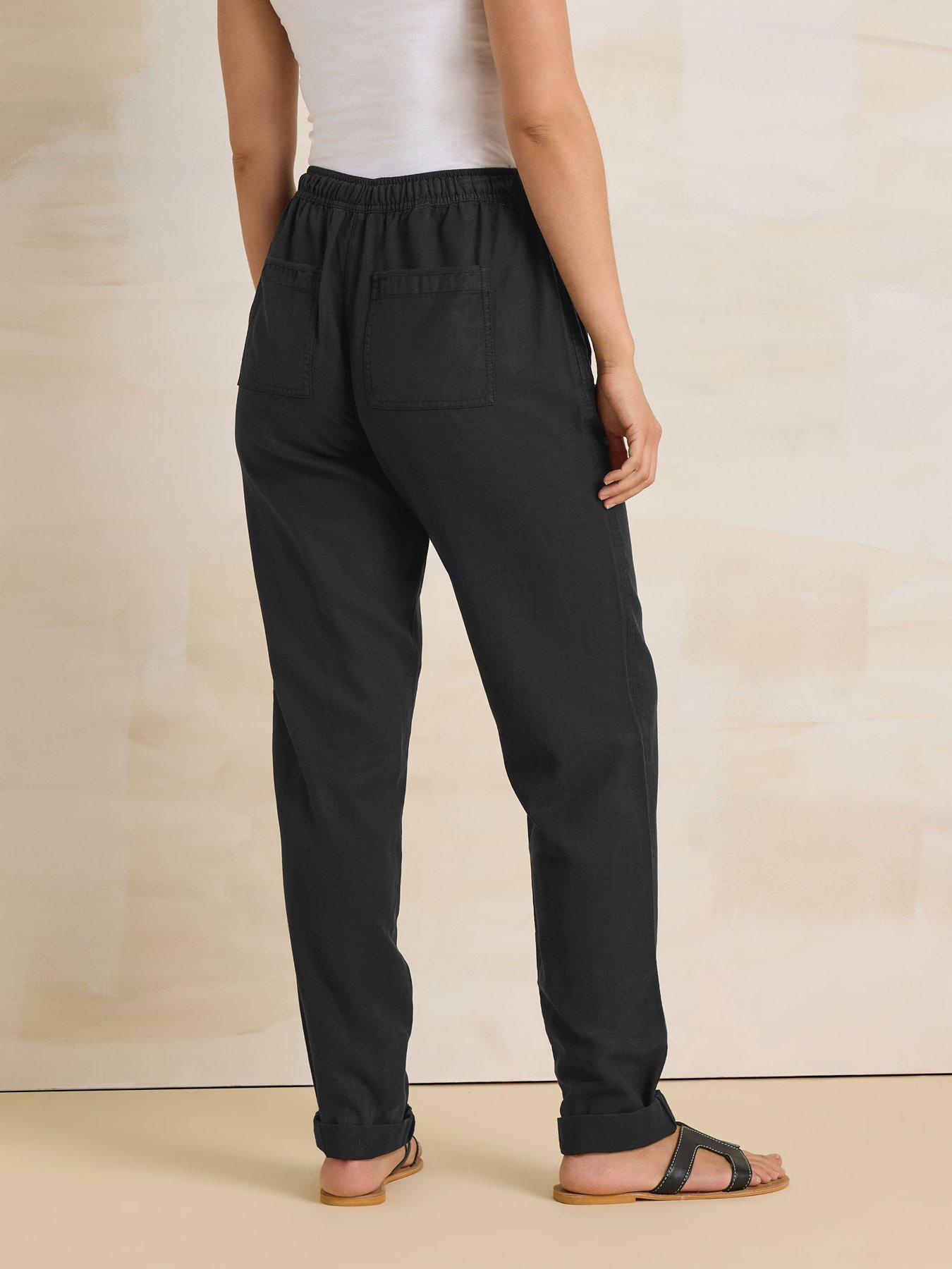 long-tall-sally-drawstring-cuffed-jogger-34in-blackstillFront
