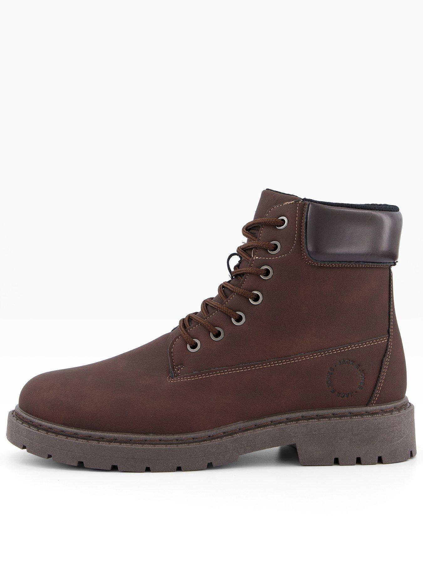 Image 1 of 7 of Jack & Jones Wainsworth Lace Up Hiker Boots - Brown