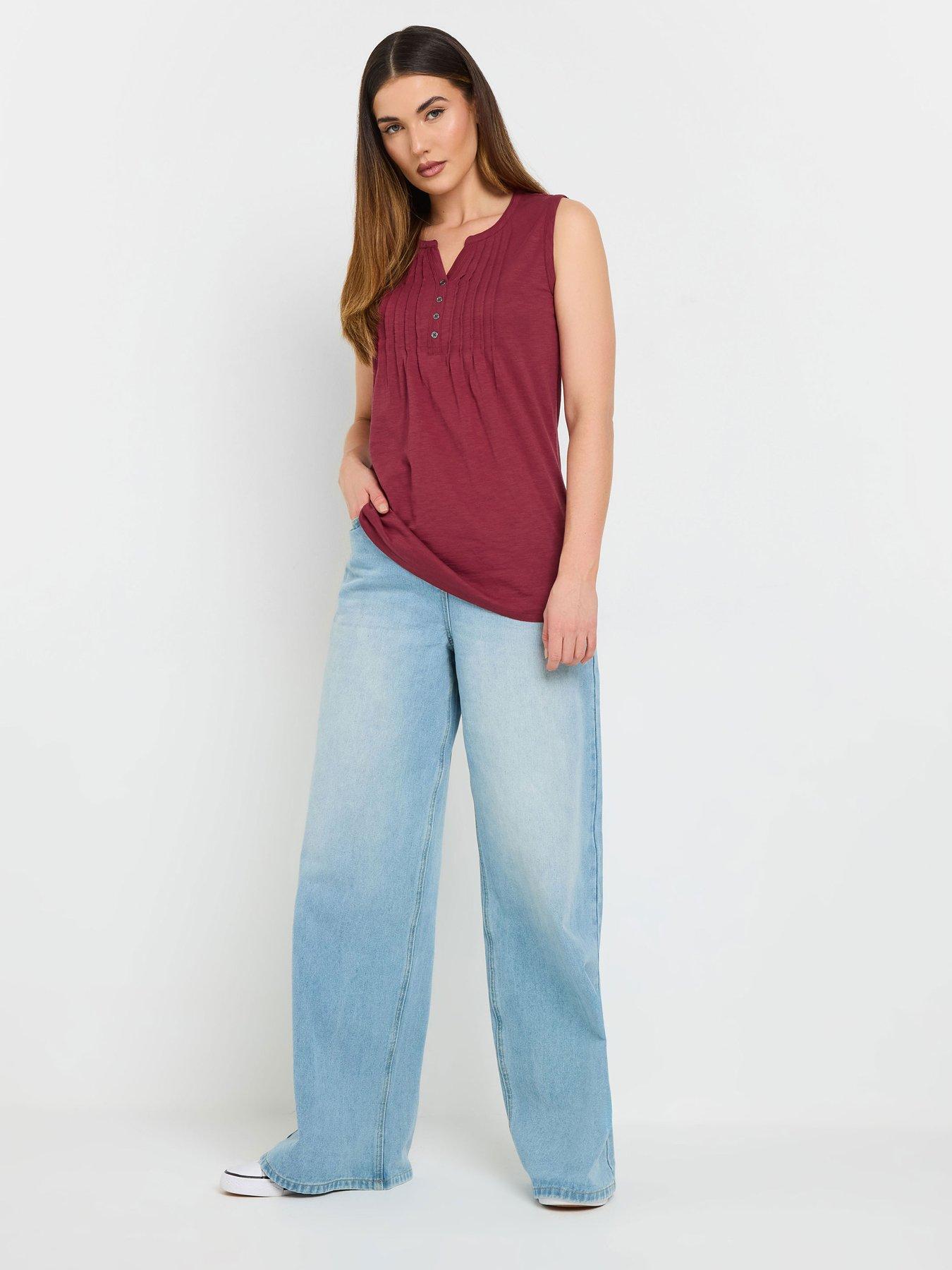 long-tall-sally-sleeveless-pintuck-henley-top-redback