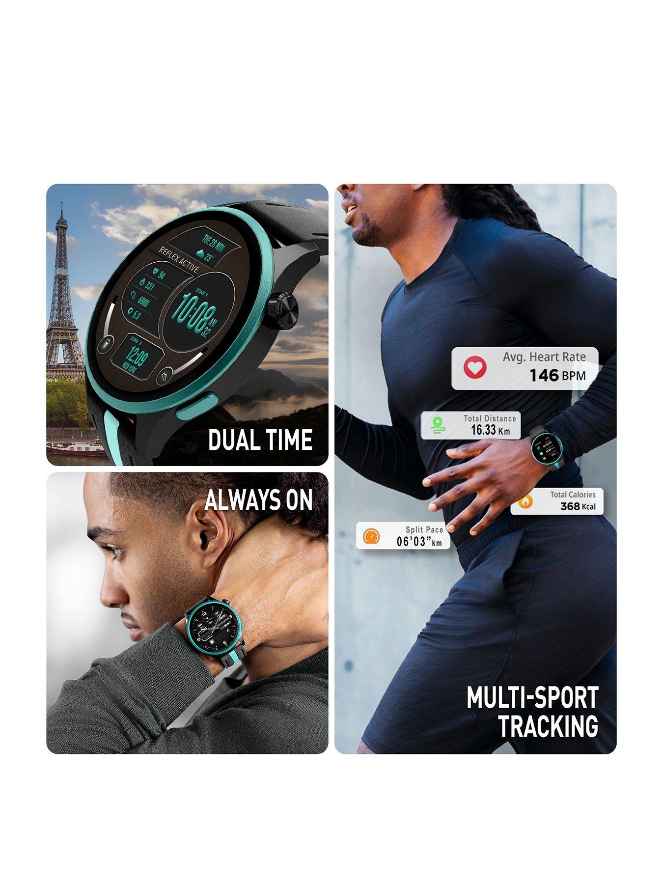 Image 2 of 6 of Reflex Active Series 54 AMOLED GPS Black and Green Smart Calling Watch