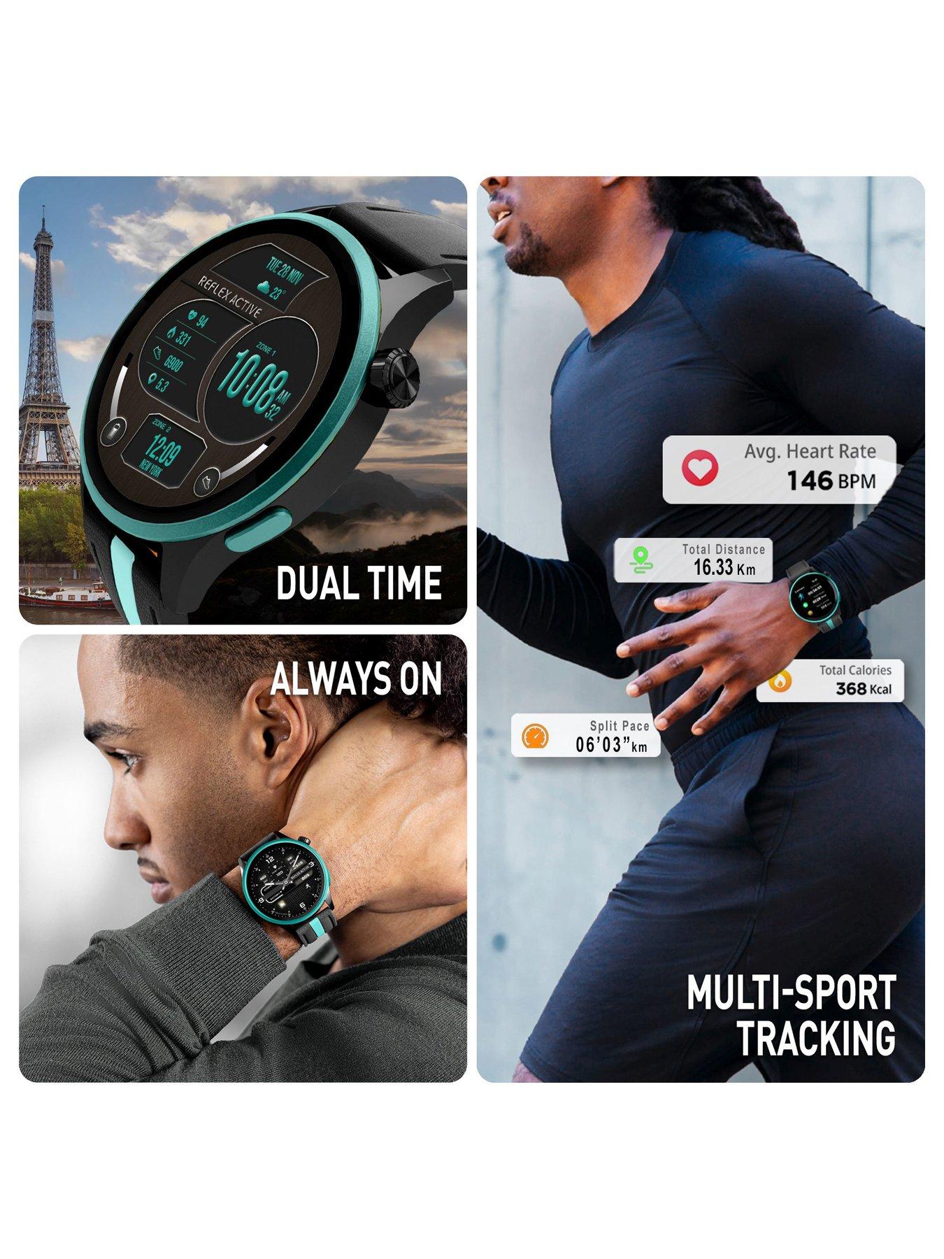 Image 2 of 5 of Reflex Active Series 54 AMOLED GPS Black and Green Smart Calling Watch