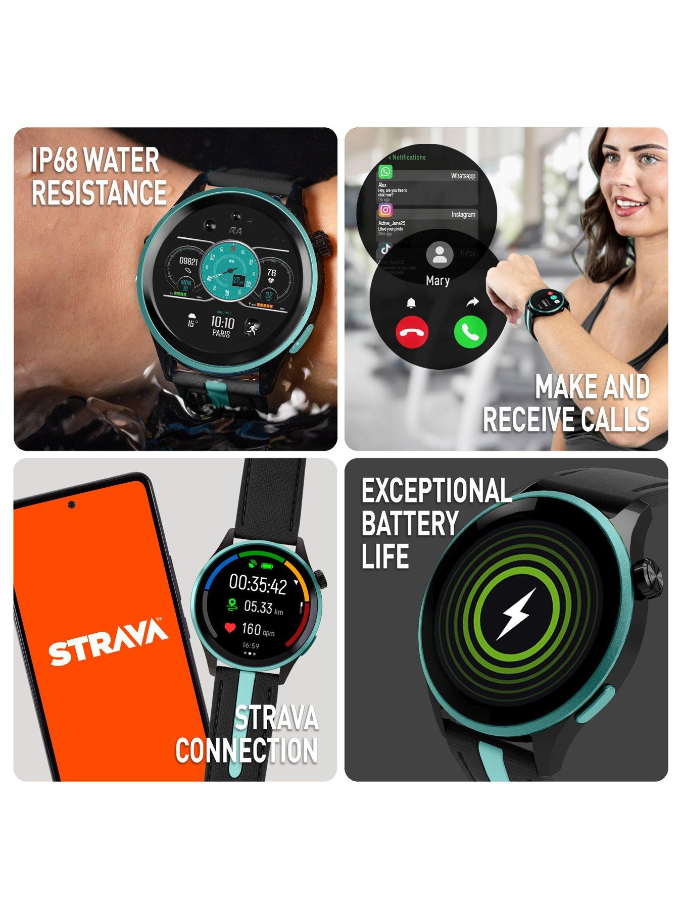 Image 3 of 5 of Reflex Active Series 54 AMOLED GPS Black and Green Smart Calling Watch