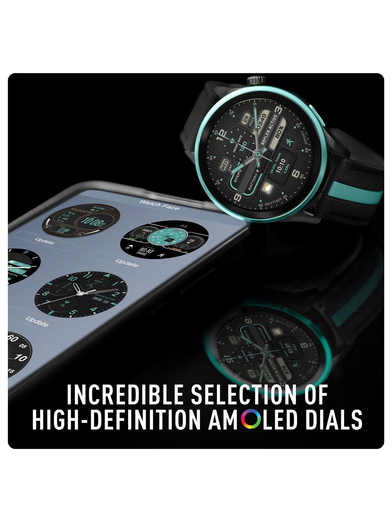 Image 4 of 5 of Reflex Active Series 54 AMOLED GPS Black and Green Smart Calling Watch