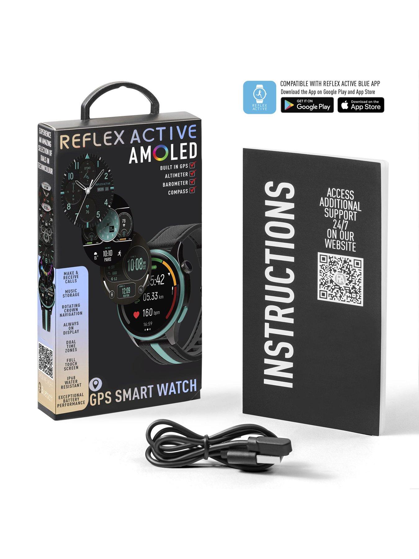 Image 5 of 5 of Reflex Active Series 54 AMOLED GPS Black and Green Smart Calling Watch
